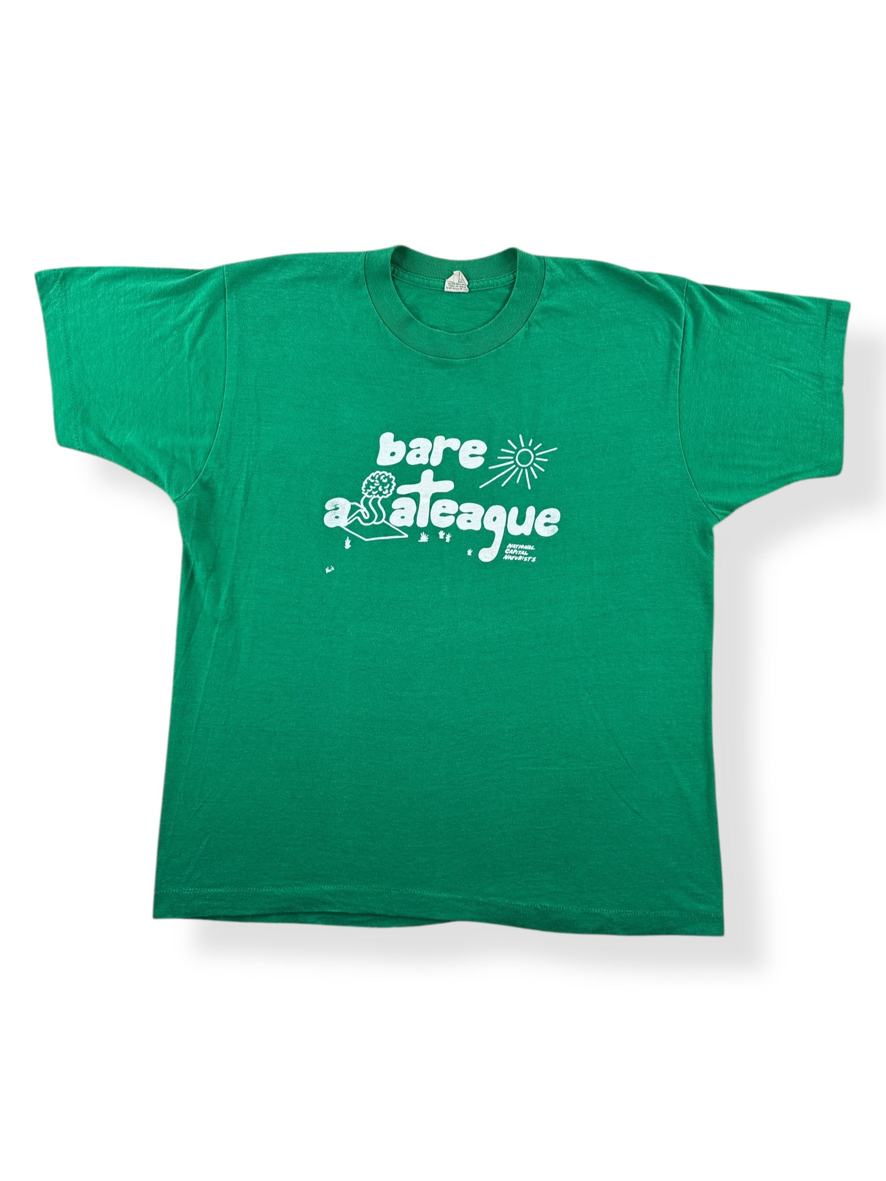 Front of Vintage 80s Bare Ass Naturists Tee SZ XL (Fits L)