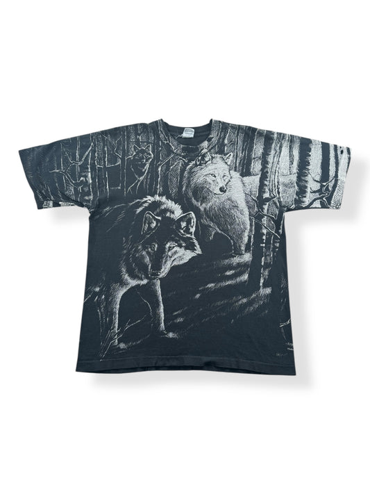 Front of Vintage AOP Wolf Tee SZ L