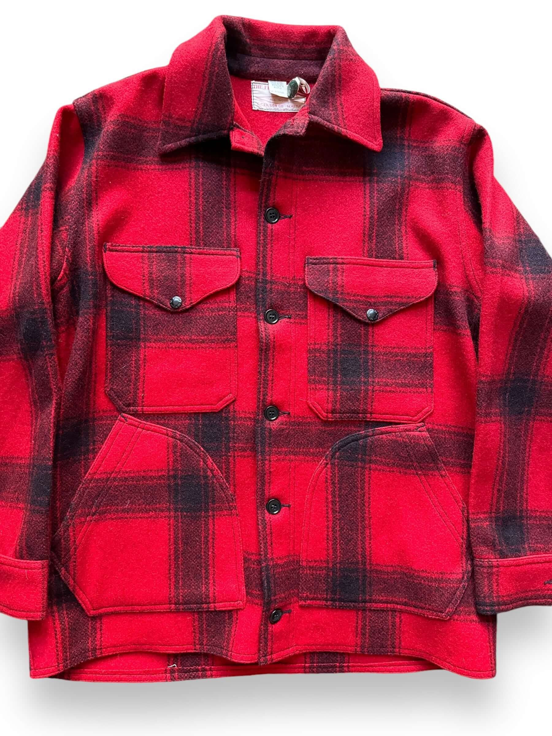 Front Detail on Vintage Union Made 75% Red Filson Style 85 Hunter JSZ 40