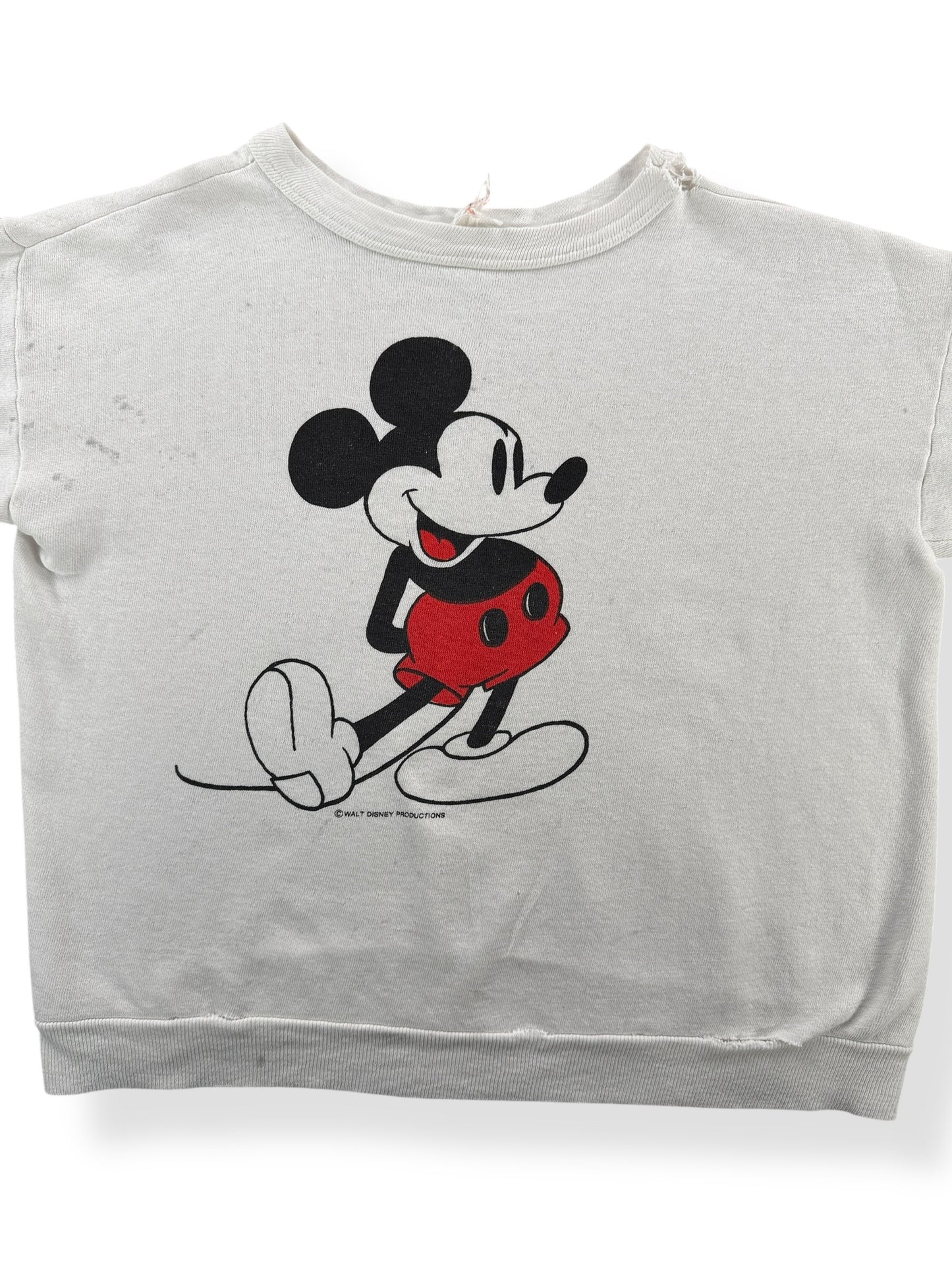 Front Close Up of Vintage Mickey Short Sleeve Crewneck SZ M - AS IS