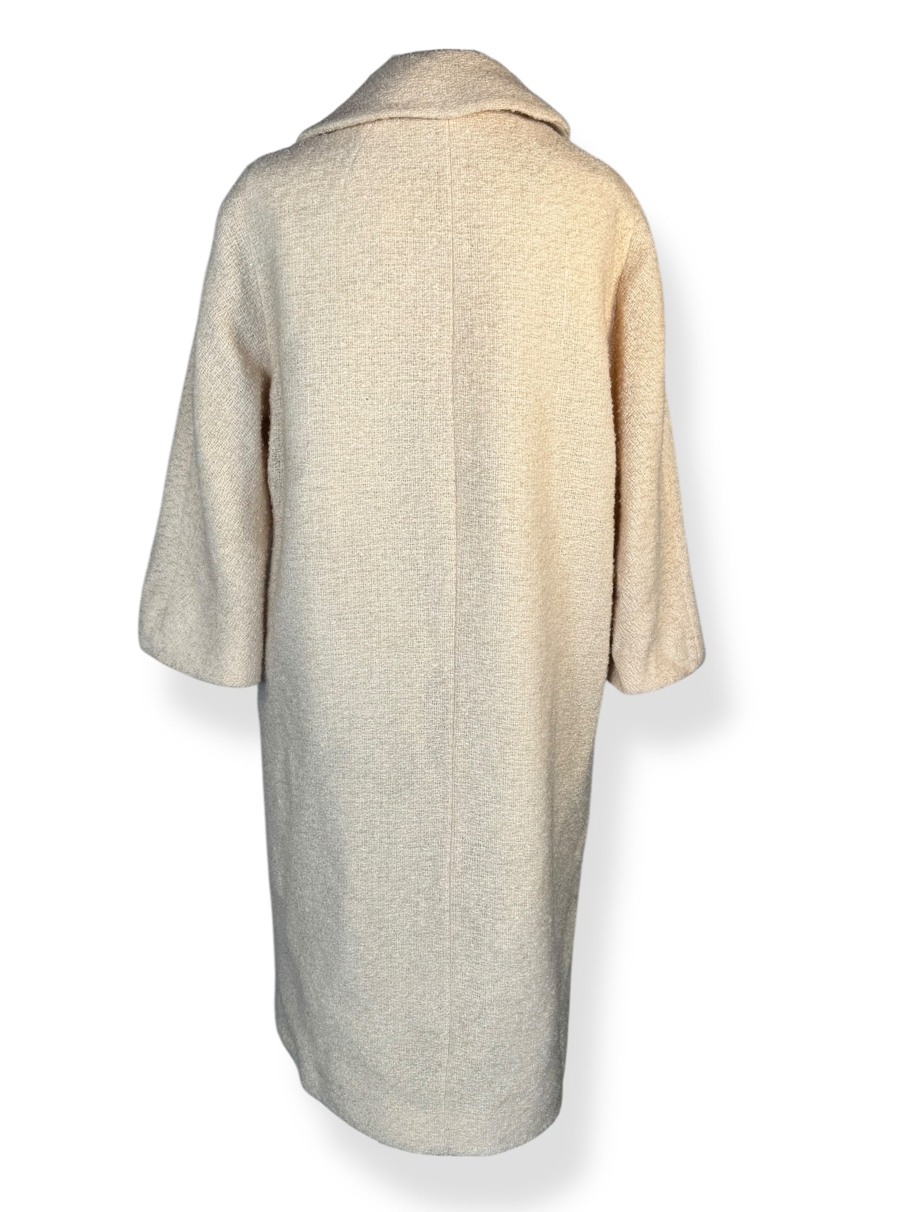 Back of 1960s Cream Bouclé Coat M