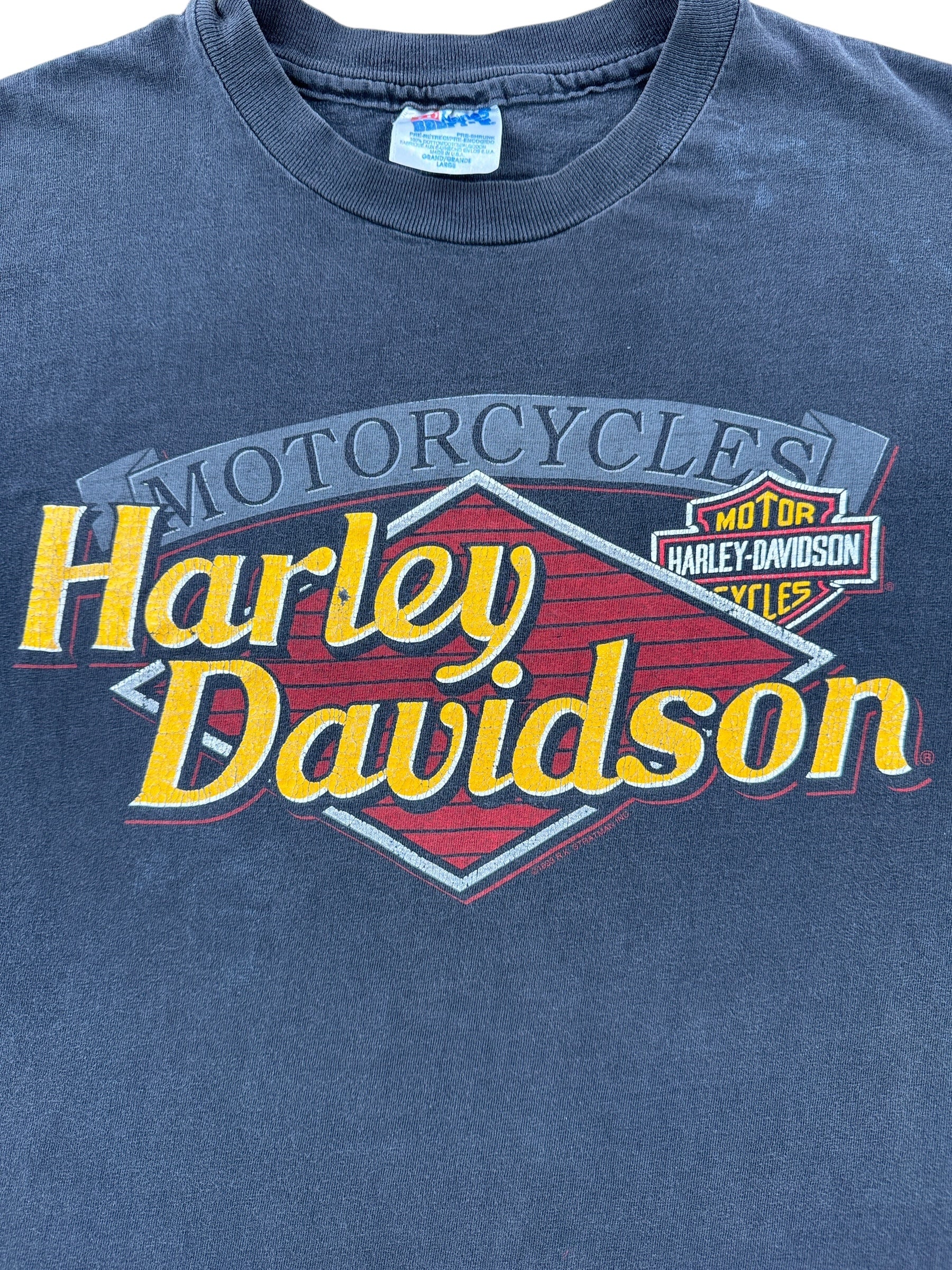 Graphic of Vintage Harley Davidson UK Tee SZ L