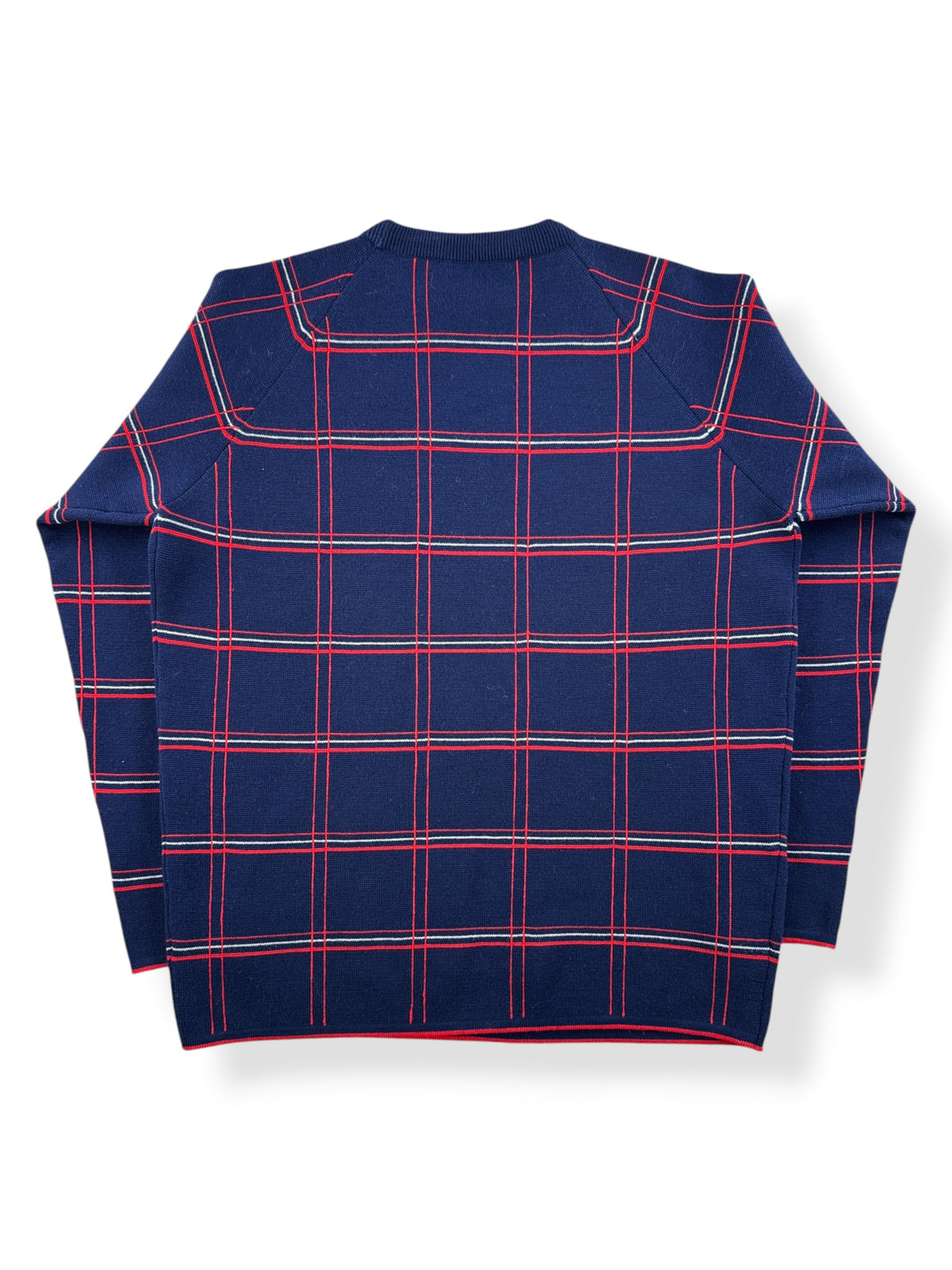 Back of Vintage Meister Grid Wool Sweater SZ L (fits M)