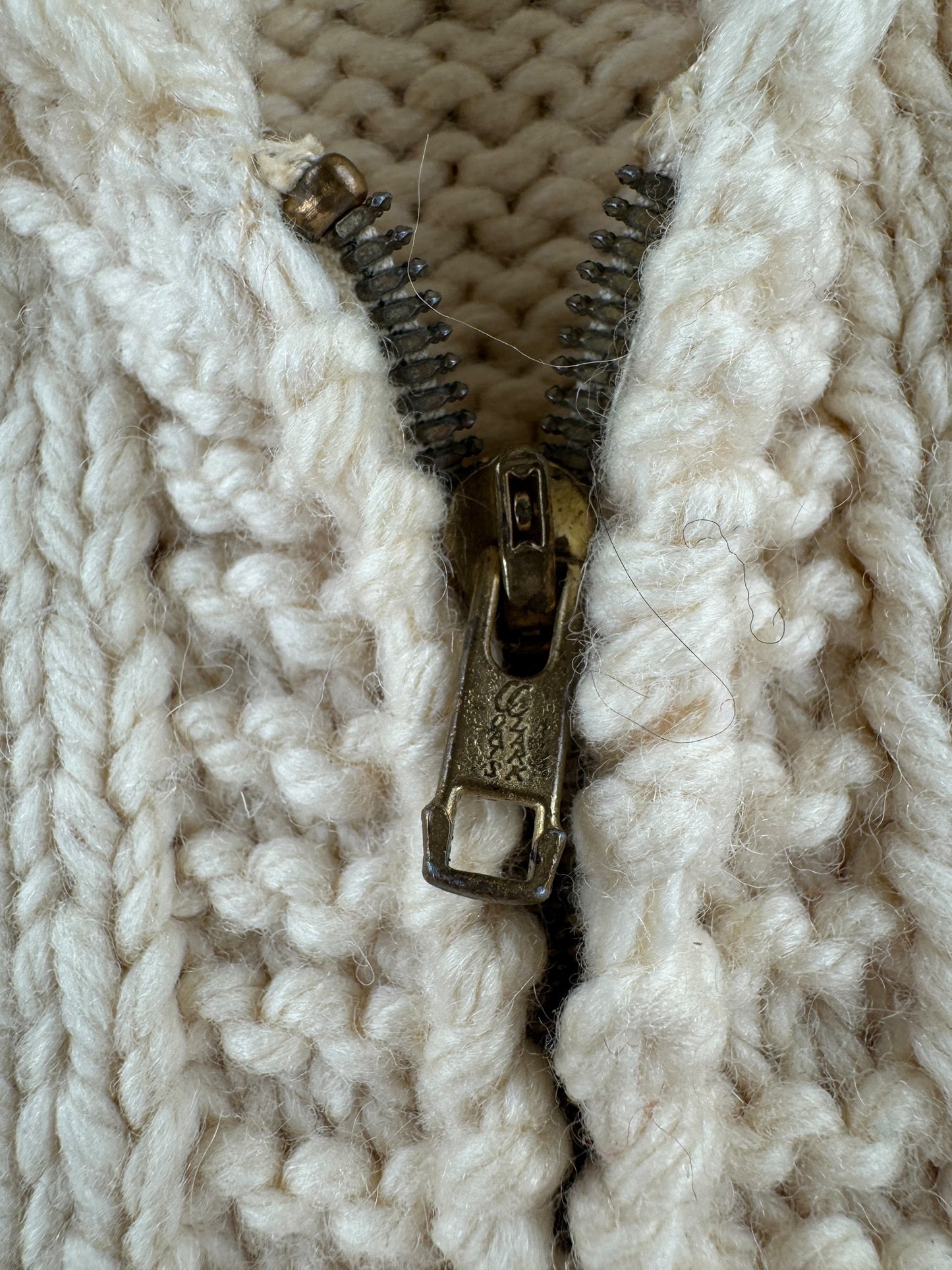 Zipper on Vintage Hi-Ball Power Boat Cowichan Style Sweater SZ L