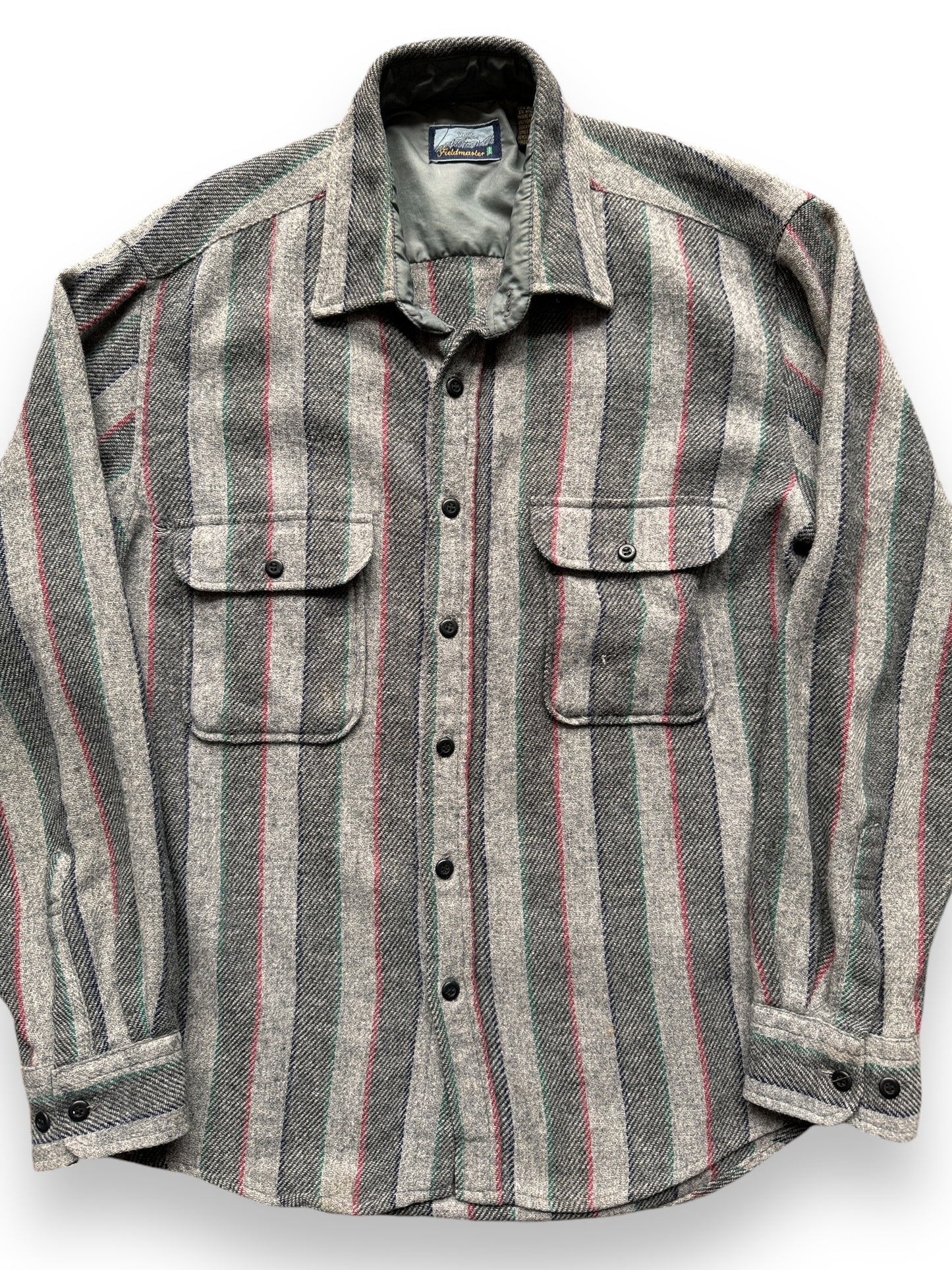 front close up of Vintage Fieldmaster Wool Flannel SZ L