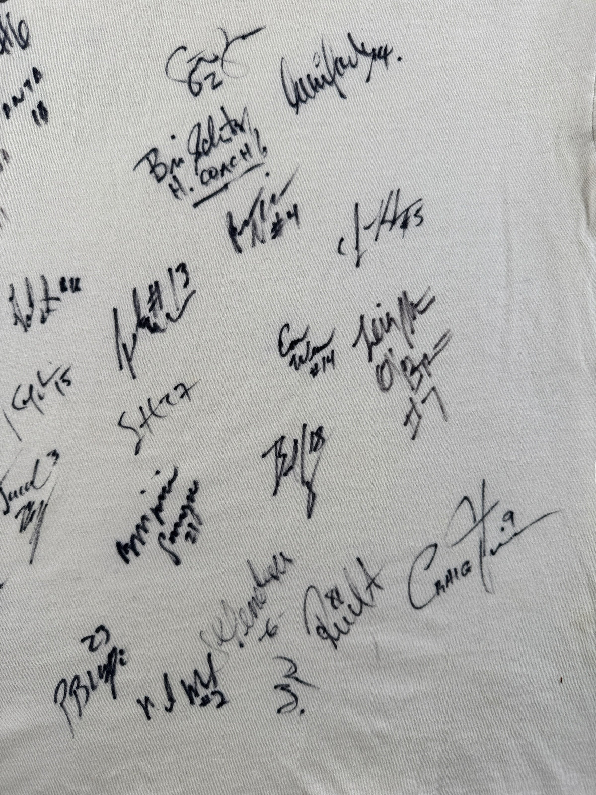 Signatures on back of Vintage 80s Sounders Signed LS Tee SZ L
