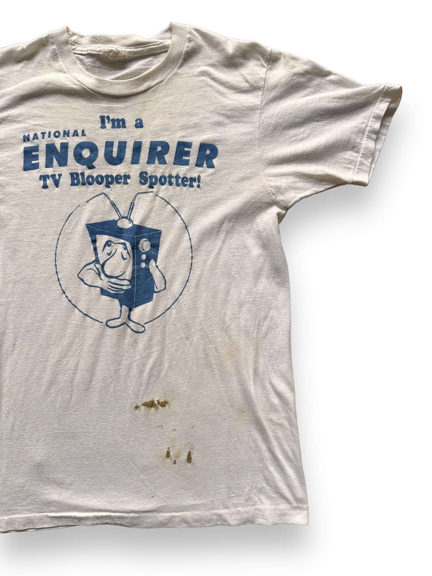 front left of Vintage Paint Splattered National Inquirer Tee SZ M