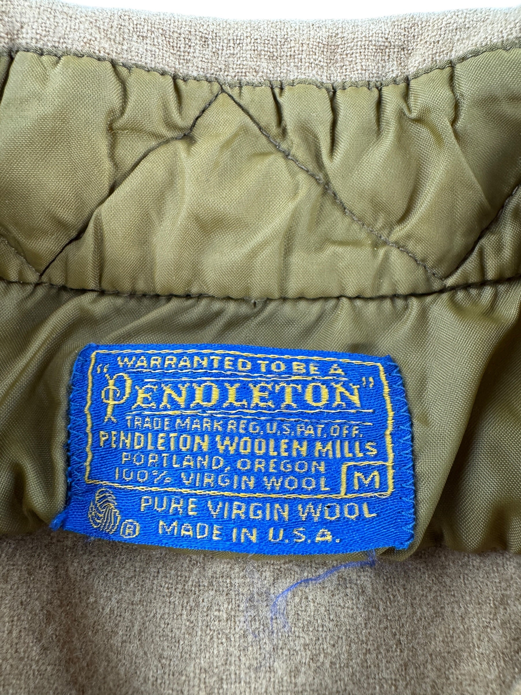 Tag on Vintage Camel Pendleton Shirt SZ M (Fits S)