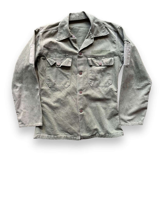 Front View of Vintage 13 Star Olive Drab Military Top SZ M | Vintage Militaria Seattle