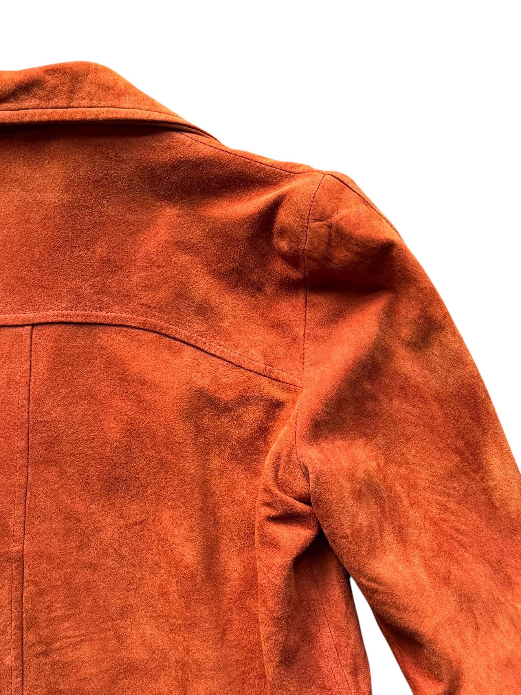 Back shoulder view of 1940s Miracle Suede Jacket M