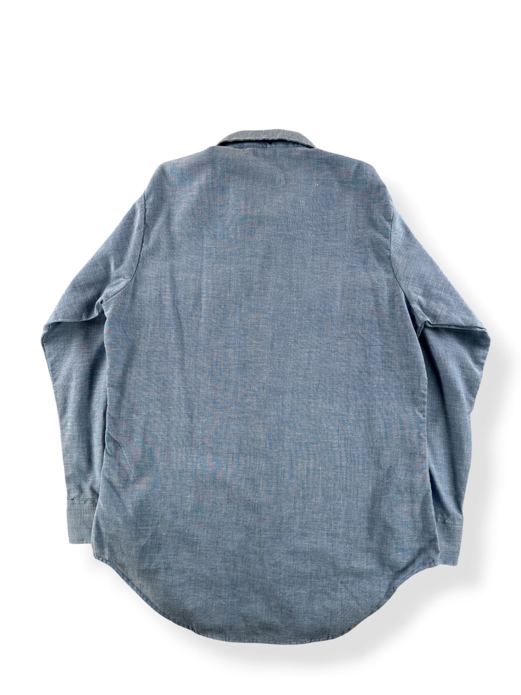 Back of Vintage Cotton/Poly Blend Military Chambray Shirt SZ M