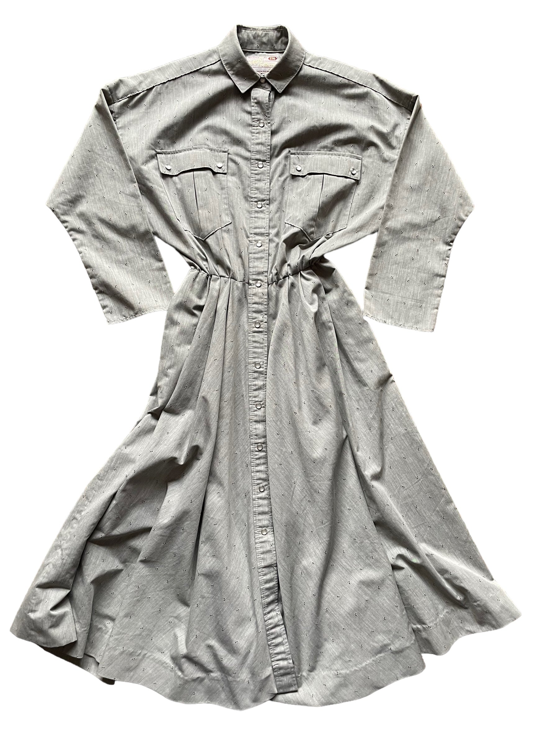 Full front view of Vintage Tregos Western Wear Dress SZ M|  Barn Owl Vintage Western Wear | Seattle Vintage Dresses