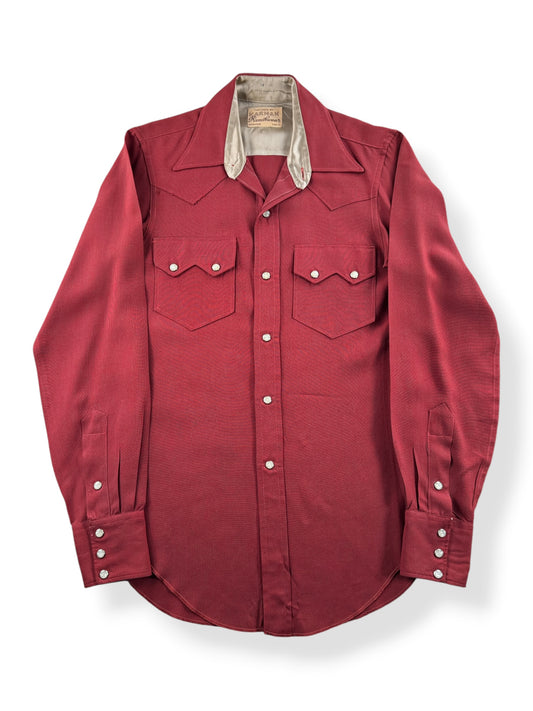 Front of Vintage Karman Ranchwear Gabardine Western Shirt SZ 14