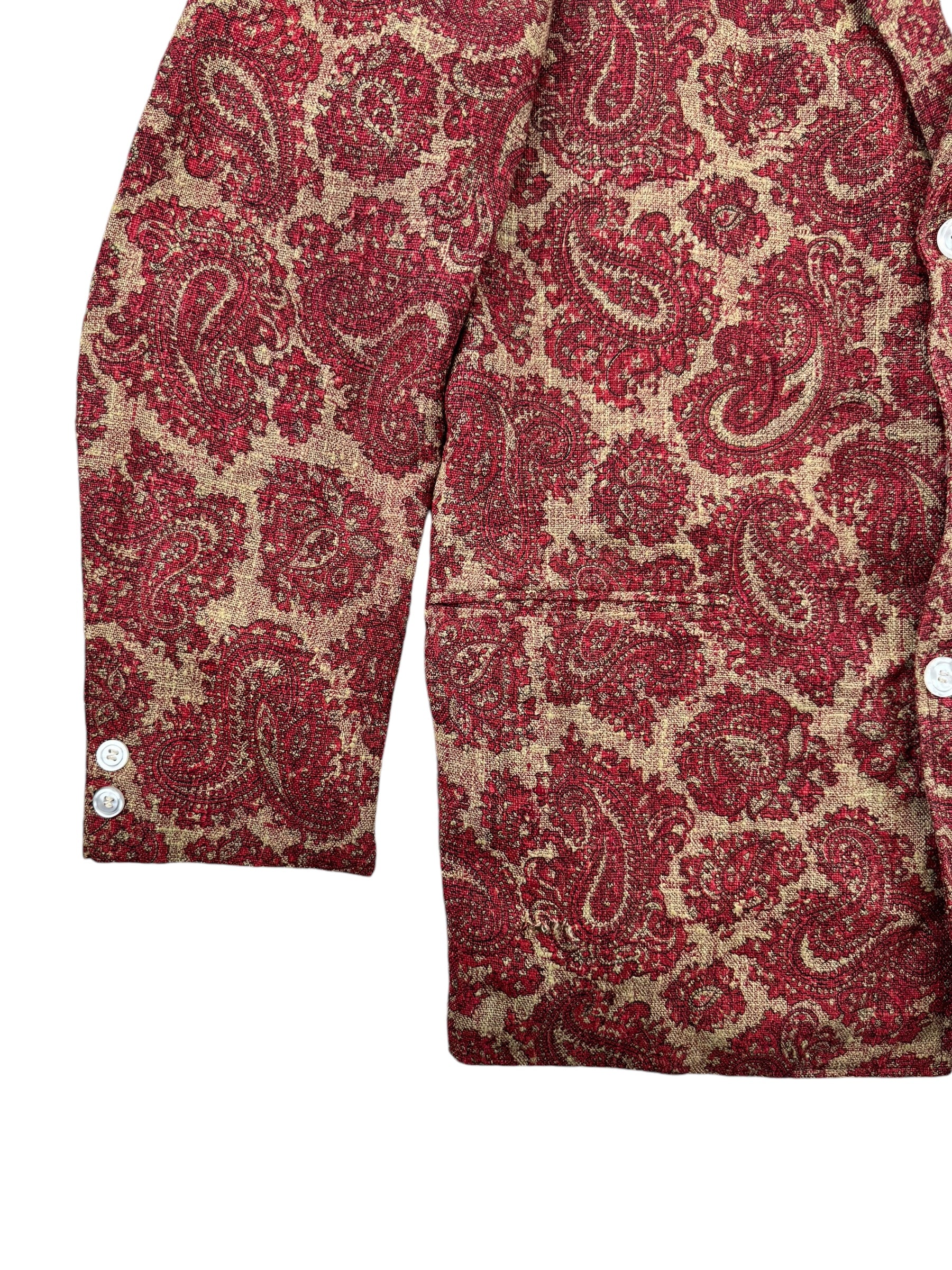 Lower right view of 1970s Towncraft Prep Paisley Blazer M