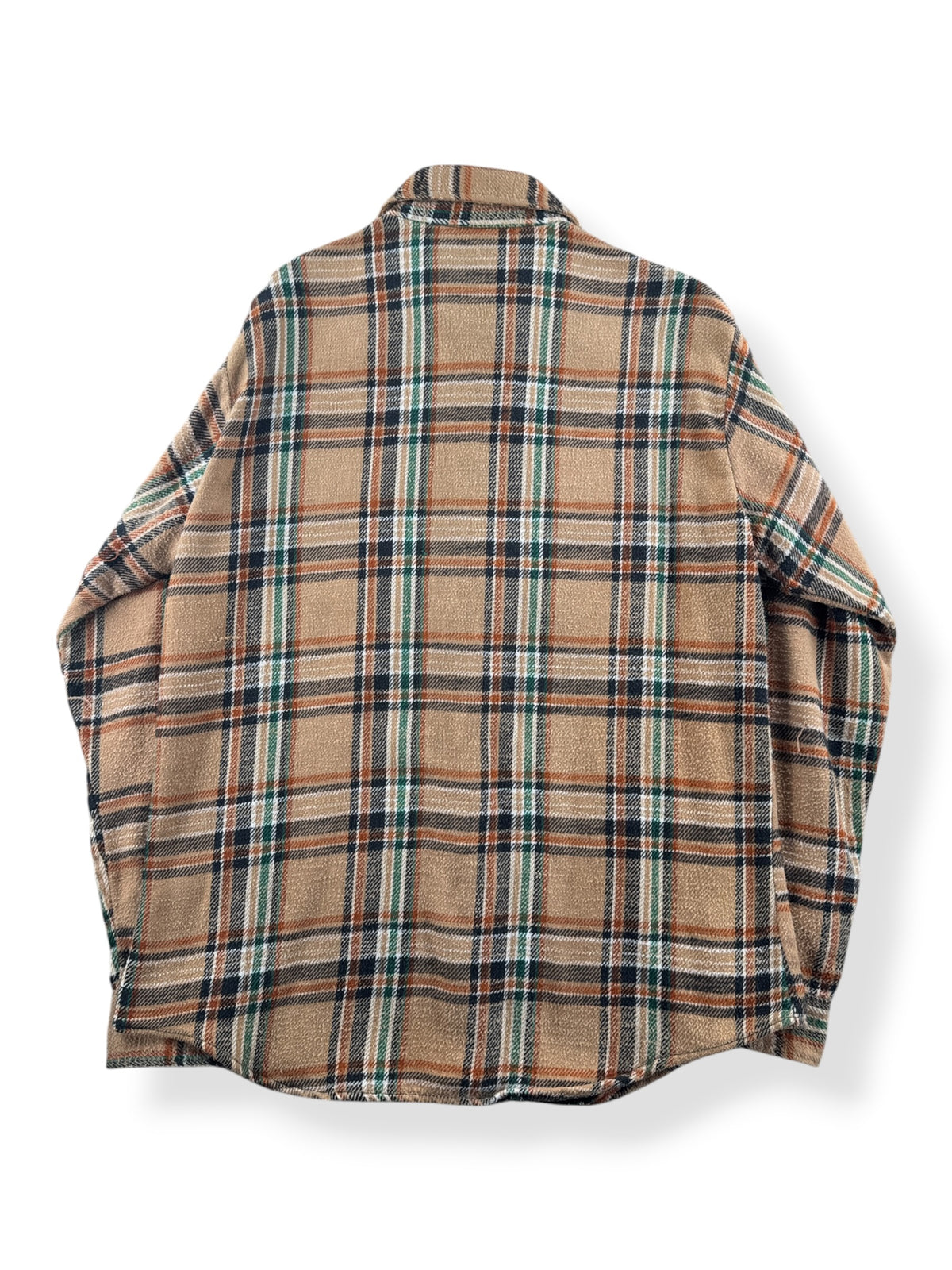 Back of Vintage 70s Big Mac Beige Cotton Flannel SZ L