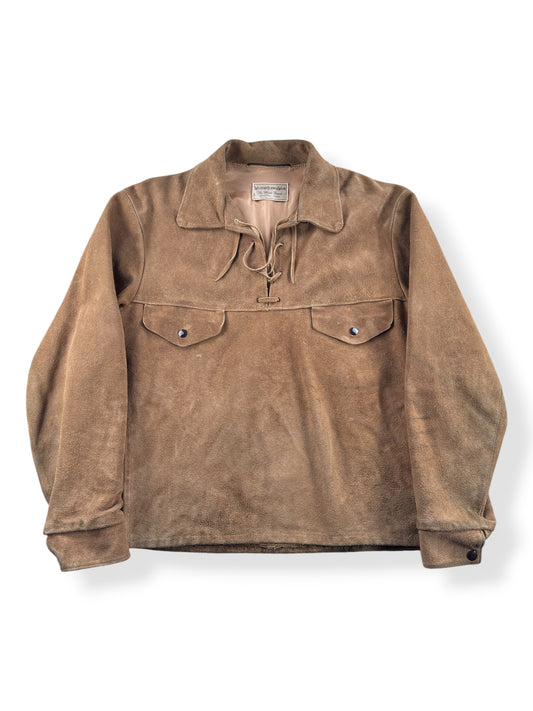 Front of Vintage Leather Lace Up Pullover SZ M