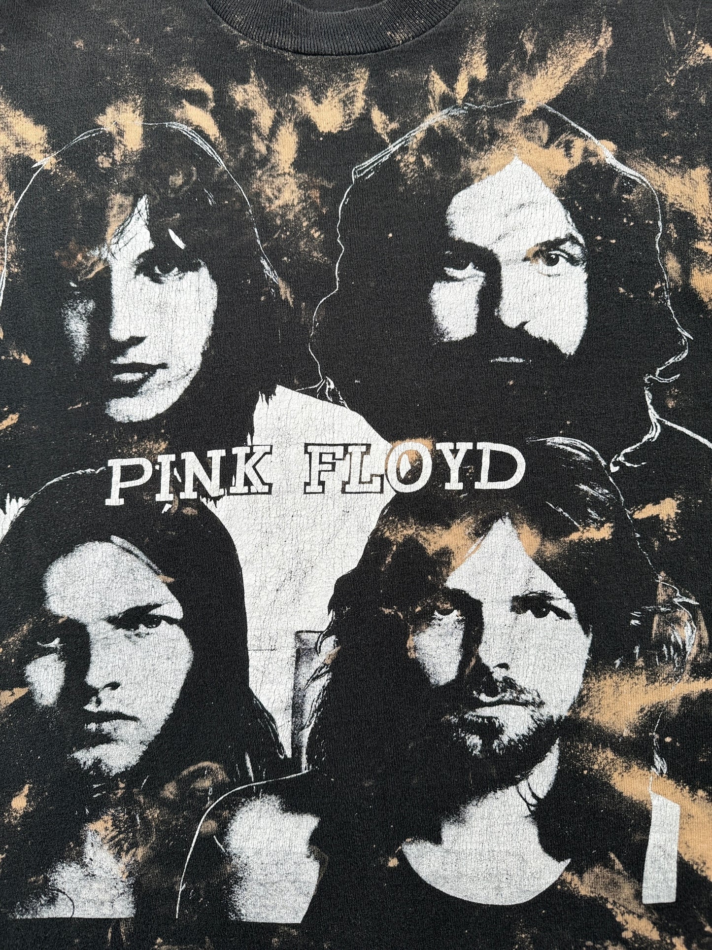 Graphic of Vintage 90s Pink Floyd Bleach Dye Tee SZ L (Fits M)