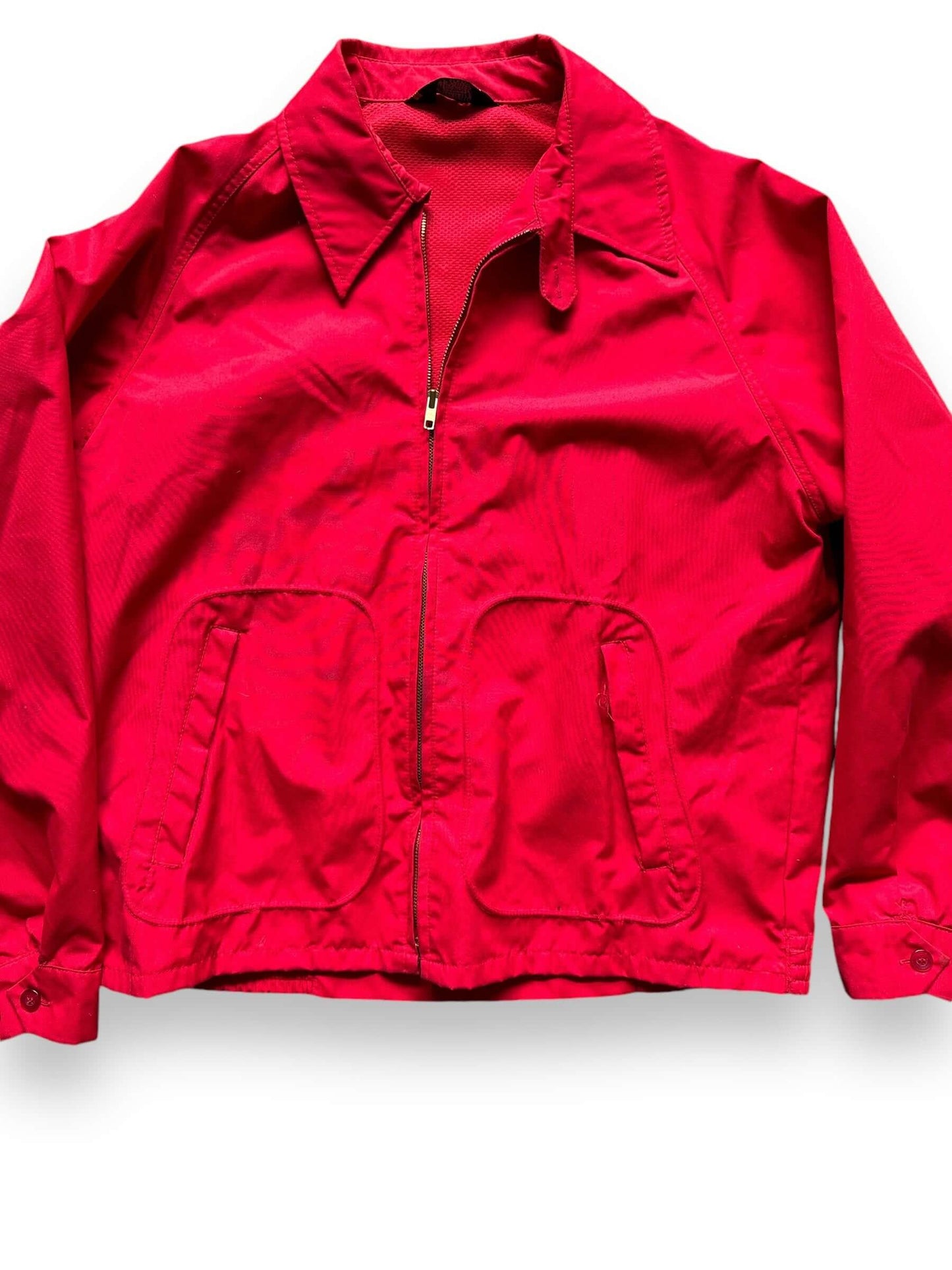 Front Detail on Vintage Red Sears Jacket SZ L