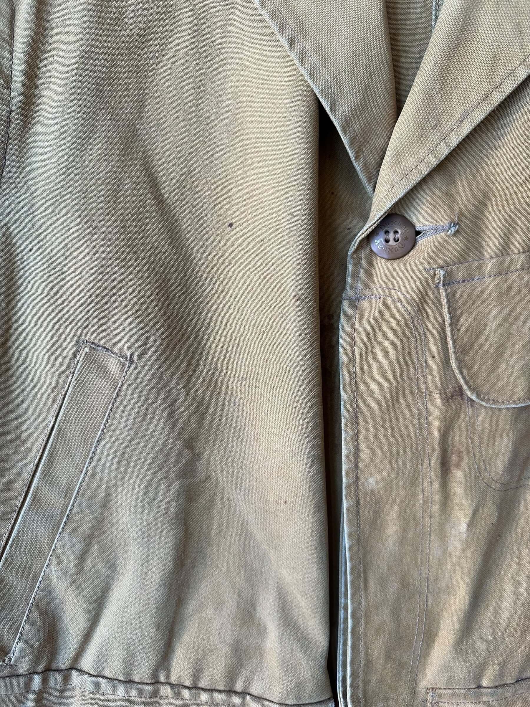 small stains on front of Vintage 30s/40s Era Duxbak Hunting Jacket SZ 42