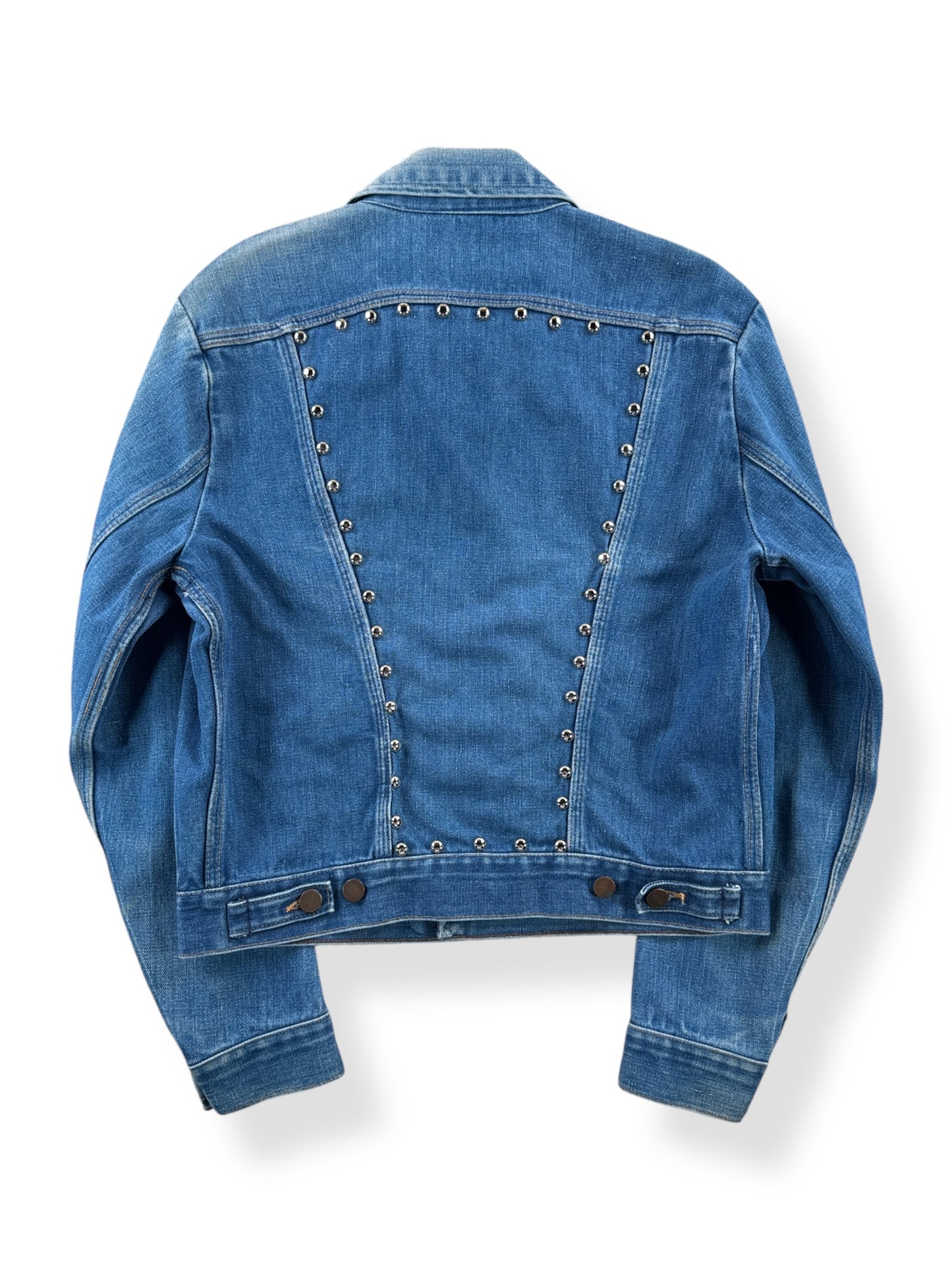 Back of Vintage 70s Wrangler Studded Denim Jacket SZ M