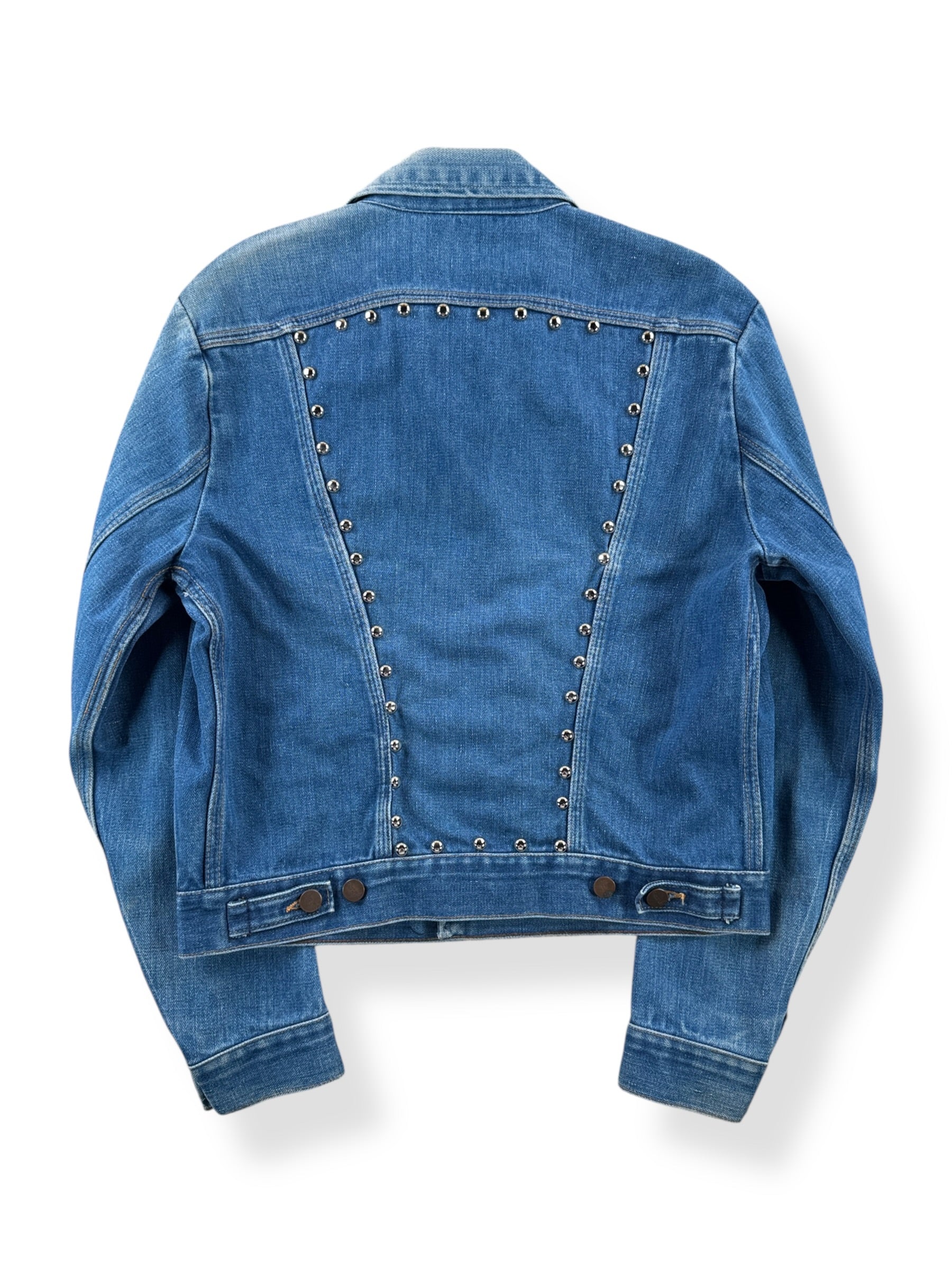Back of Vintage 70s Wrangler Studded Denim Jacket SZ M