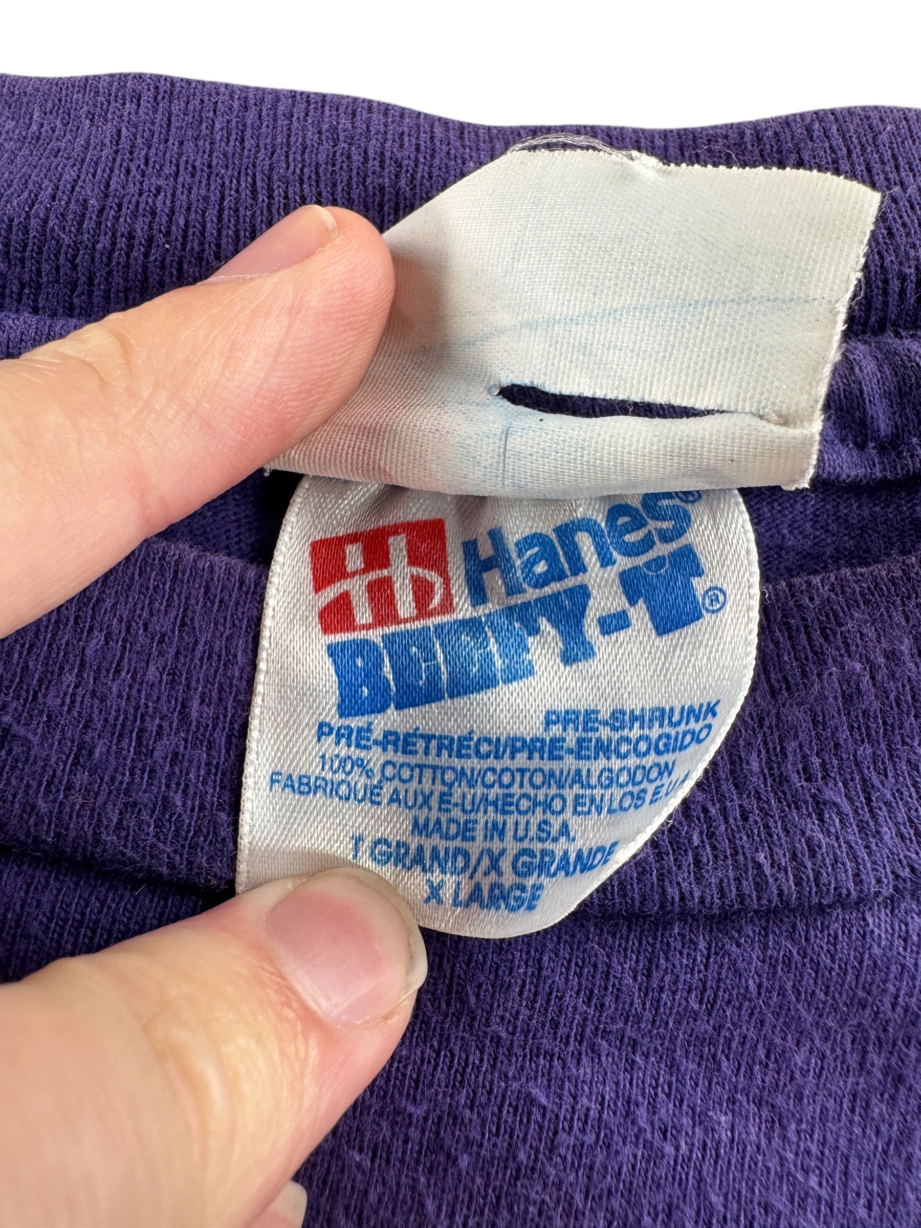 Tag on Vintage Purple Bear Print Tee SZ XL