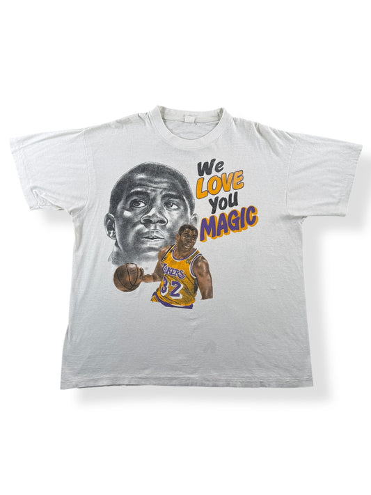 Front of Vintage We Love You Magic Johnson Tee SZ XL