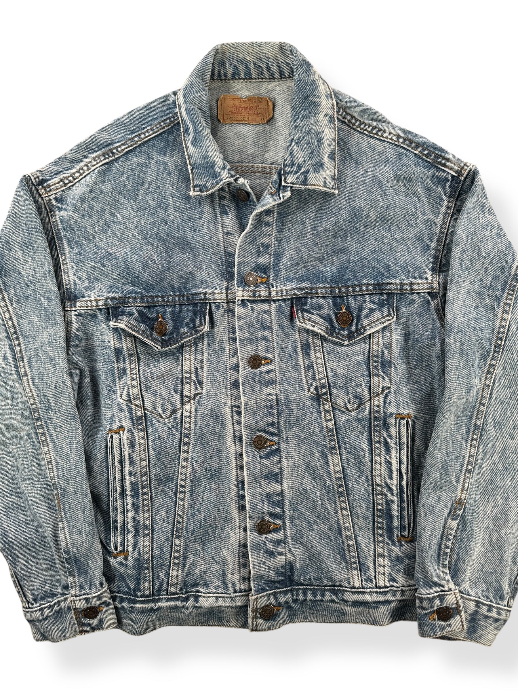 Front Close Up of Vintage Levi's Acid Wash Type 3 Jacket SZ L