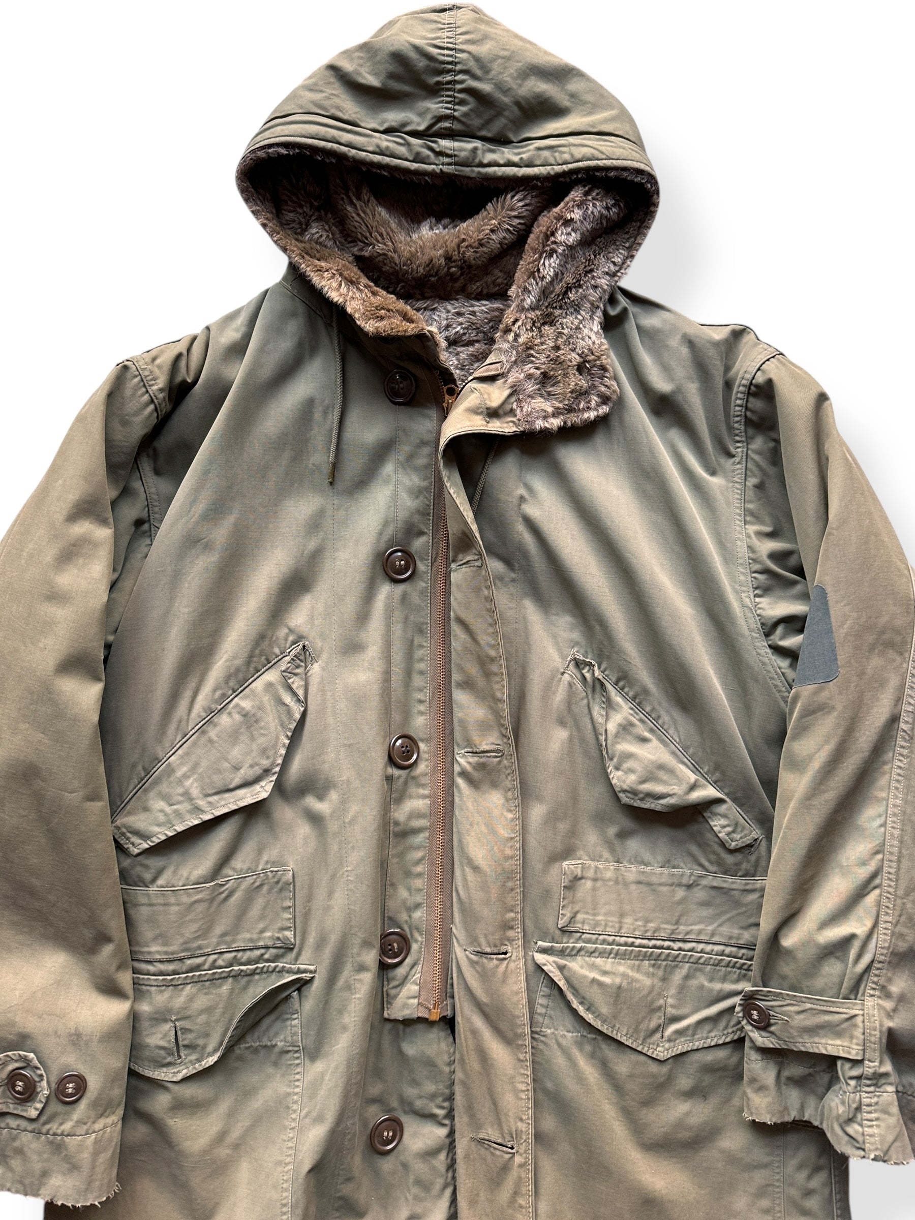 Front Close up of Vintage 40s Era M47 Parka SZ L