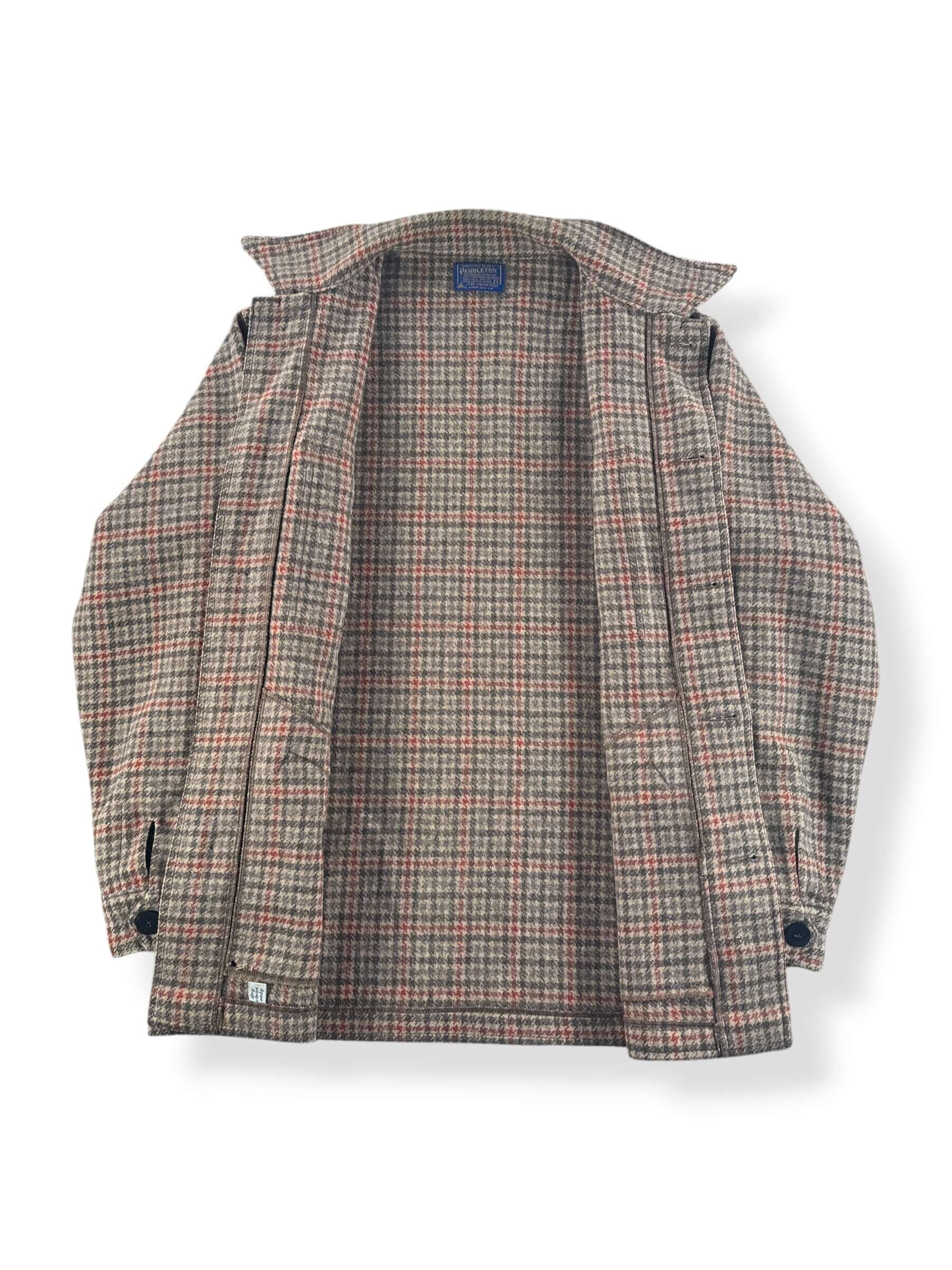 Inside of Vintage Pendleton Houndstooth Wool Coat SZ L