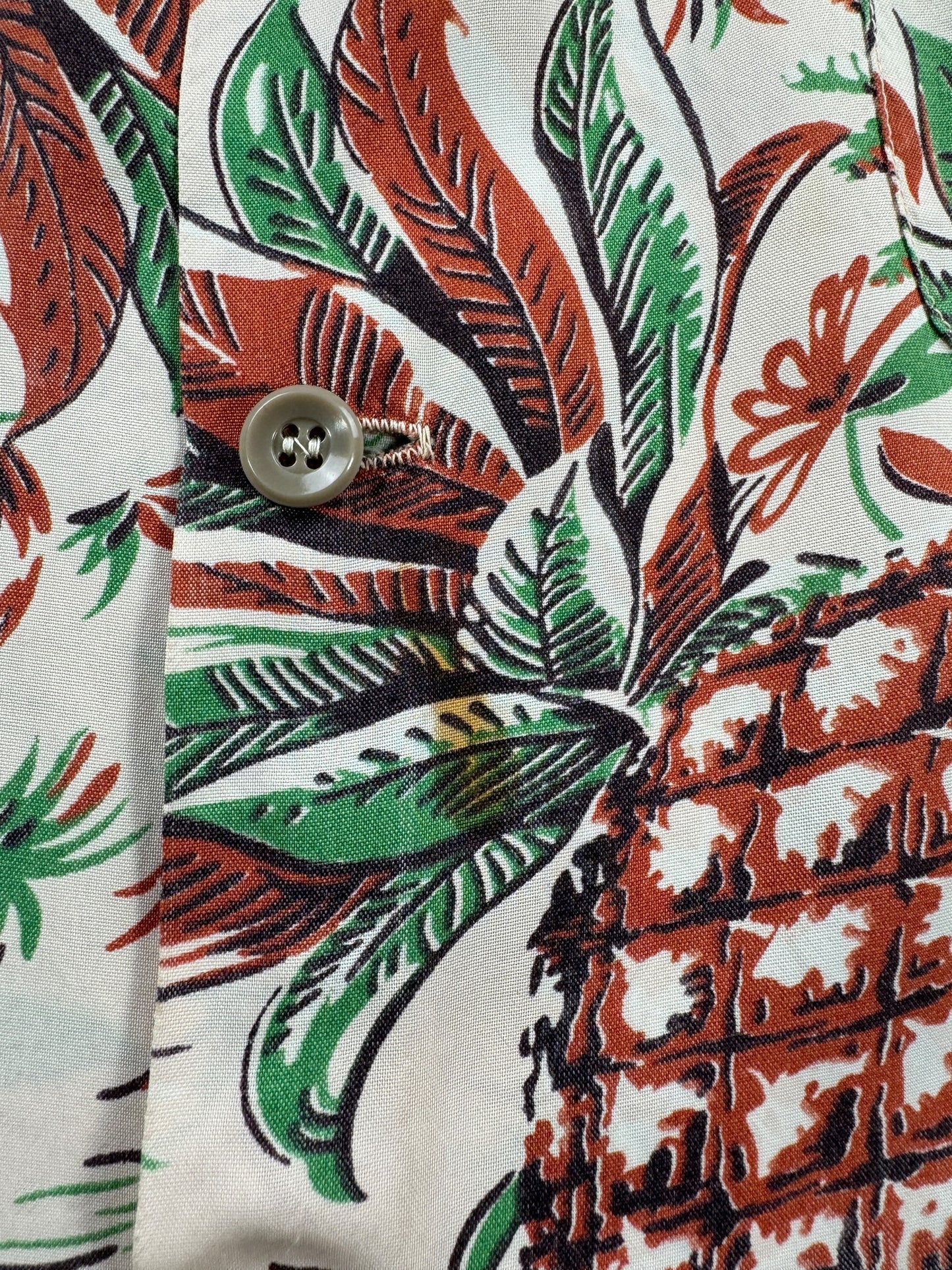 Stain on Vintage Made in California Long Sleeve Aloha Shirt SZ M