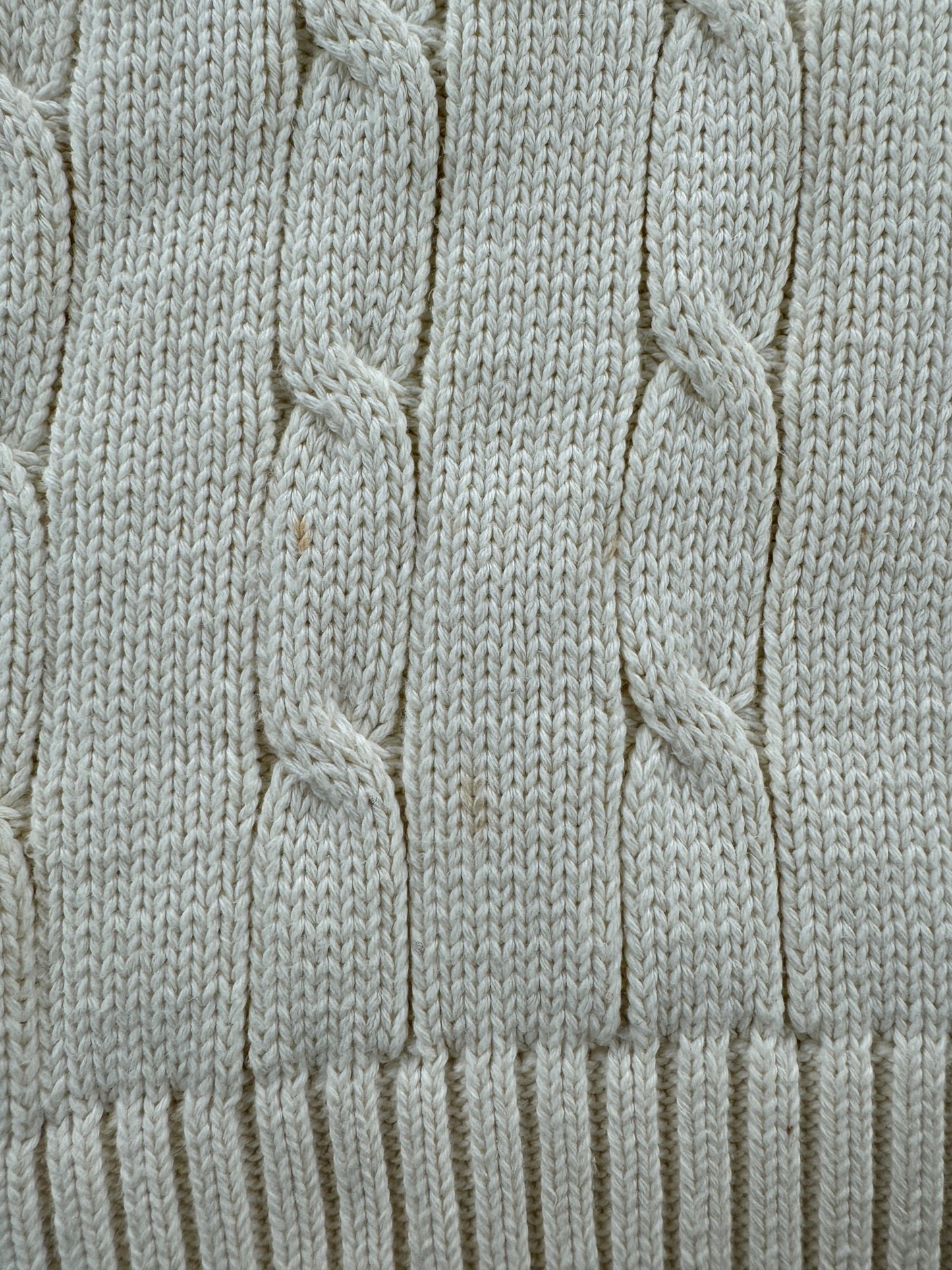 Stains on Made in England New Republic Cotton Cable Knit Sweater SZ M