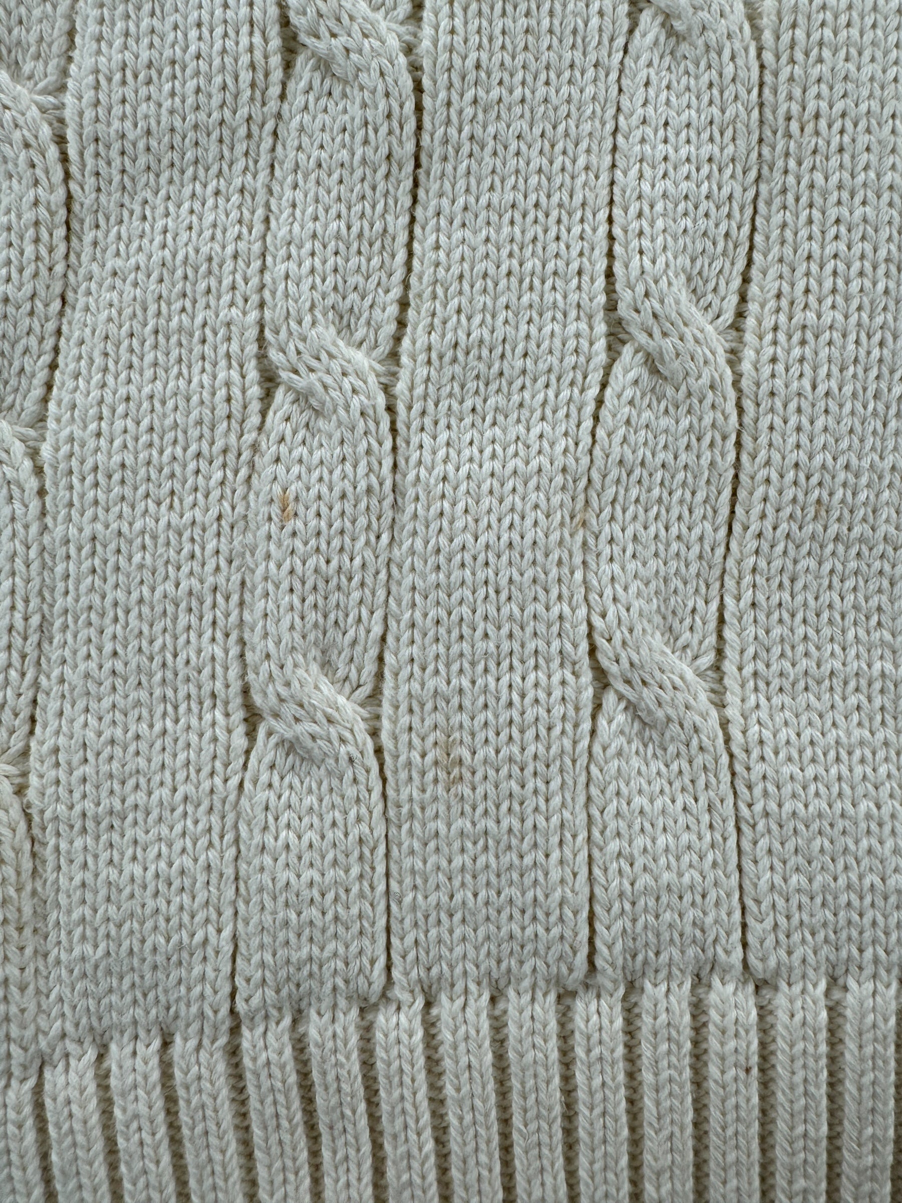 Stains on Made in England New Republic Cotton Cable Knit Sweater SZ M
