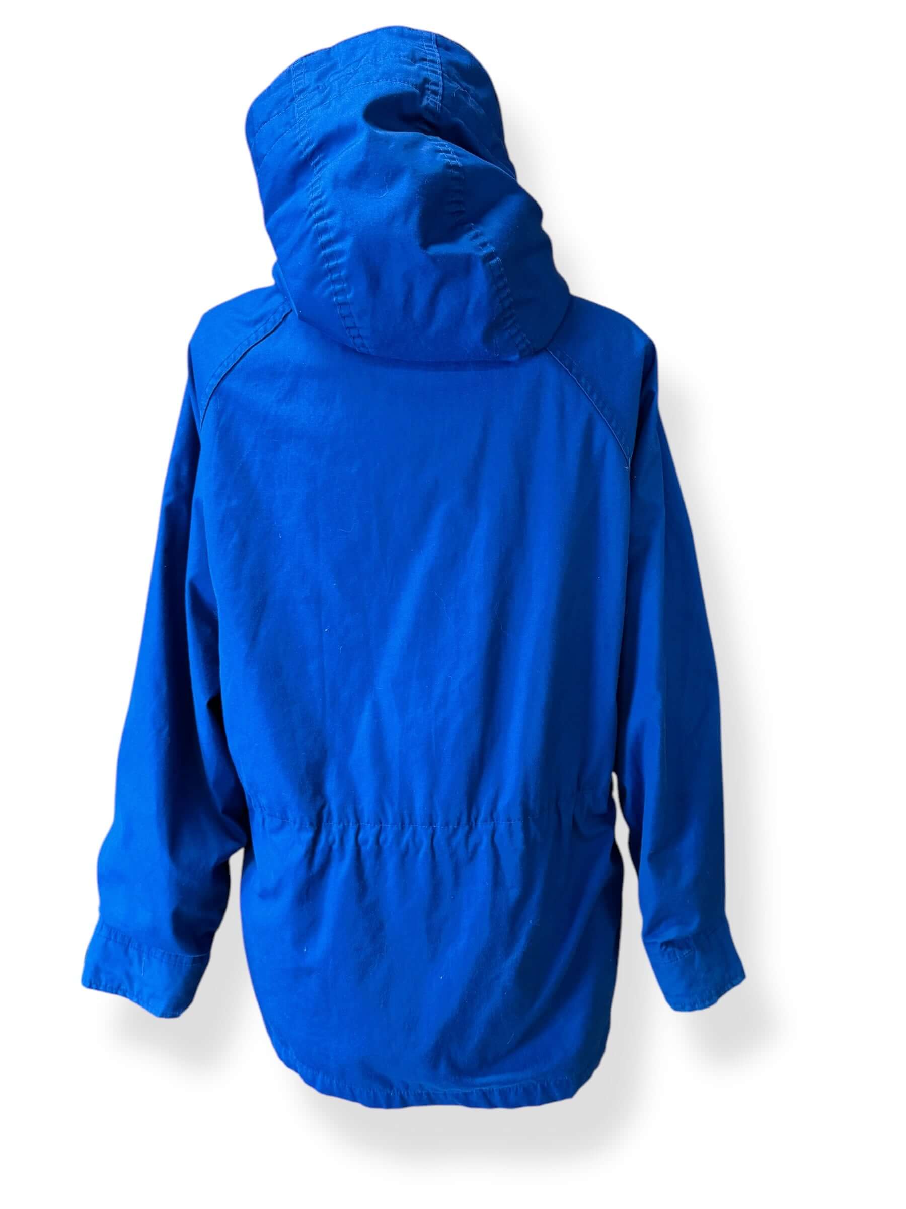 Back view of 1980s Eddie Bauer Blue Hooded Parka M