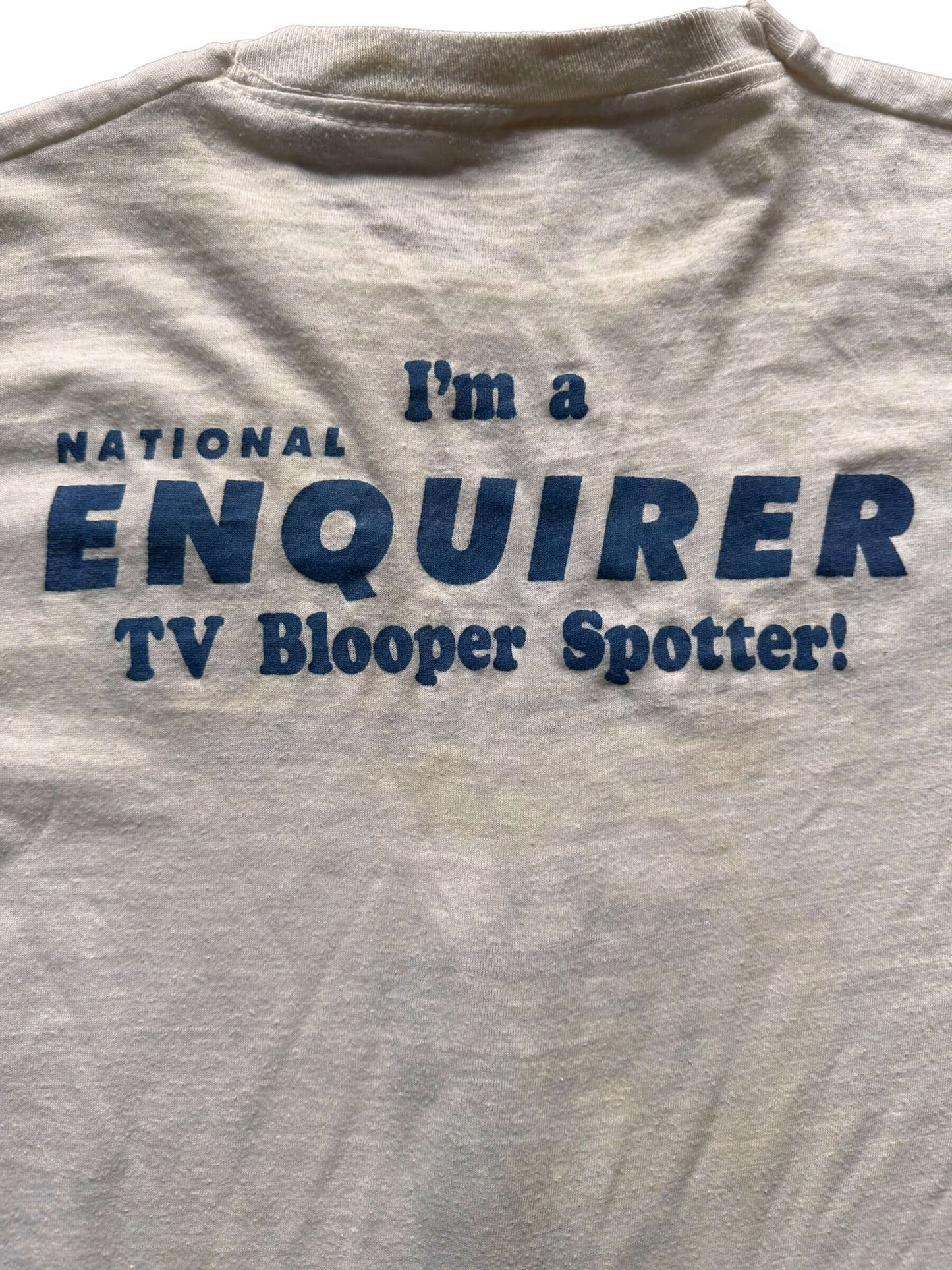 back graphic on Vintage Paint Splattered National Inquirer Tee SZ M