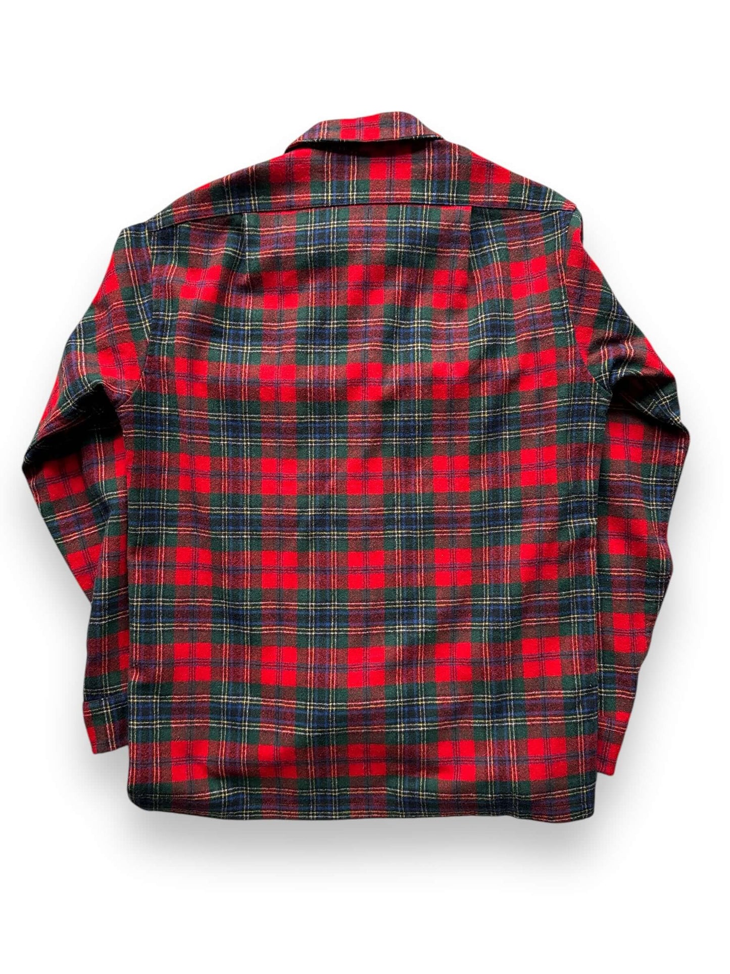 back of Vintage Pendleton Red Tartan Board Shirt SZ S