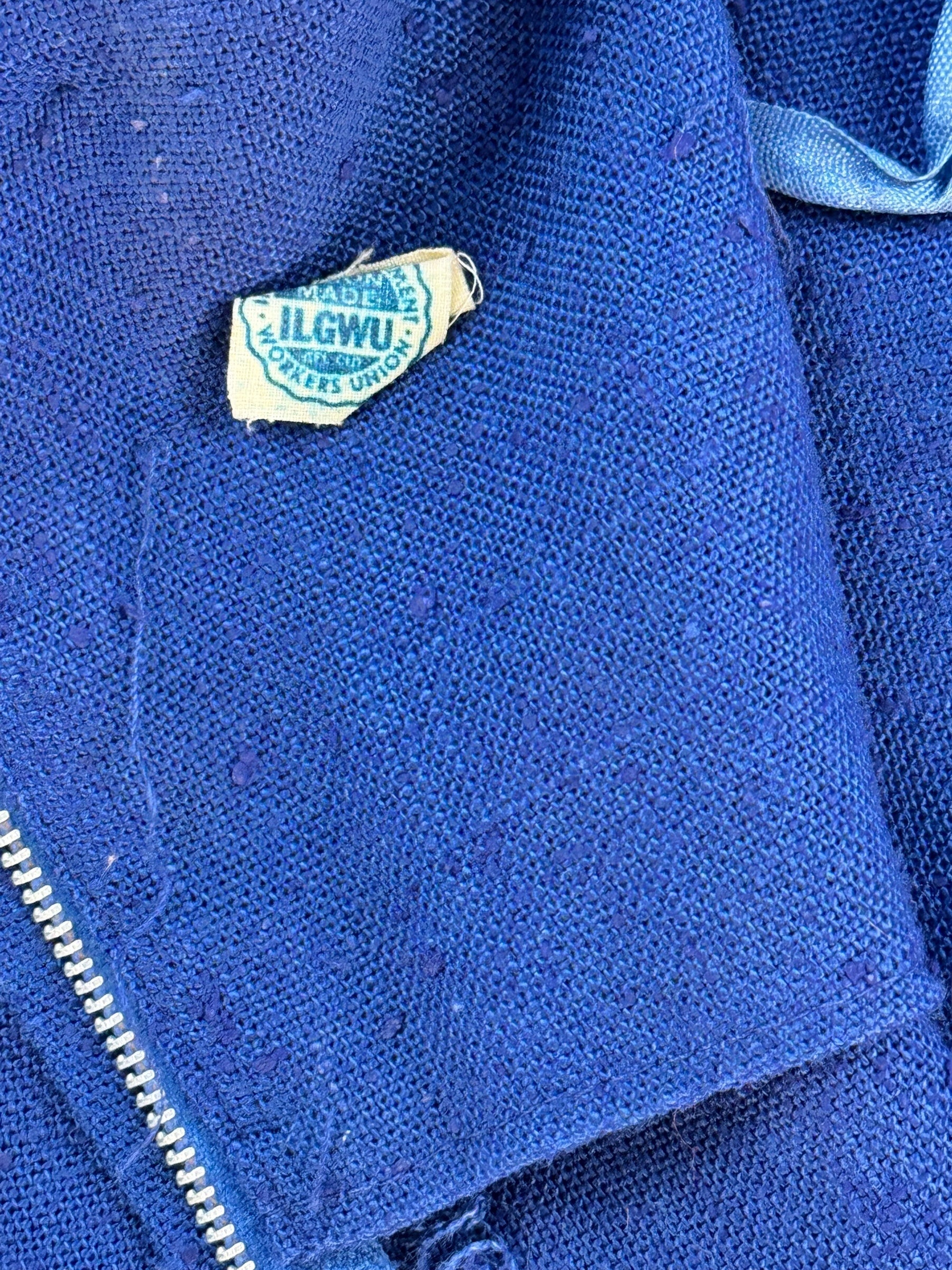 Union tag of 1960s Blue Dress with Scalloped Collar S