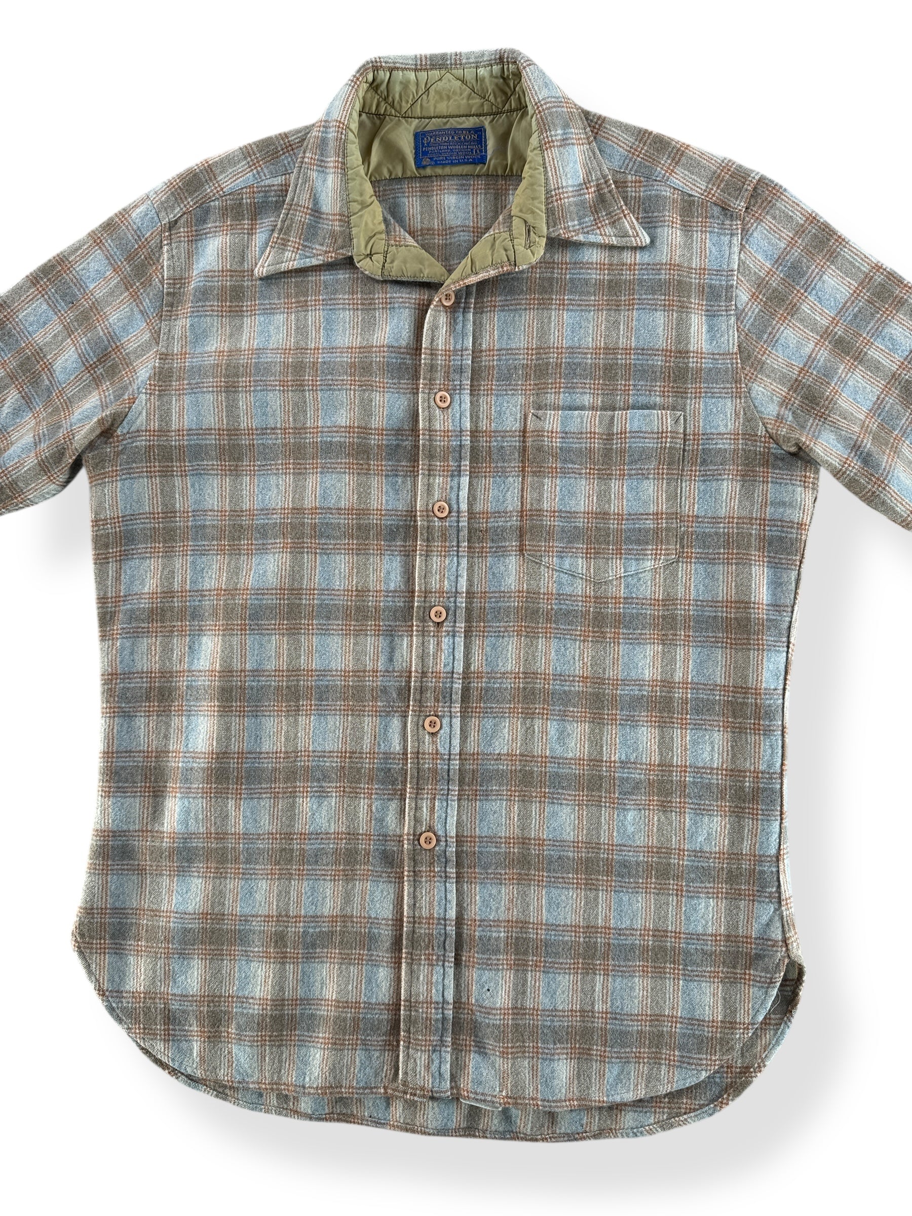 Front of Vintage Short Sleeve Pendleton Flannel SZ L