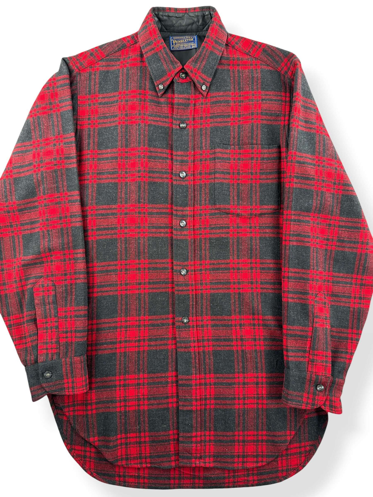 Close-up of Vintage 1970s Pendleton Wool Button Down Shirt SZ M