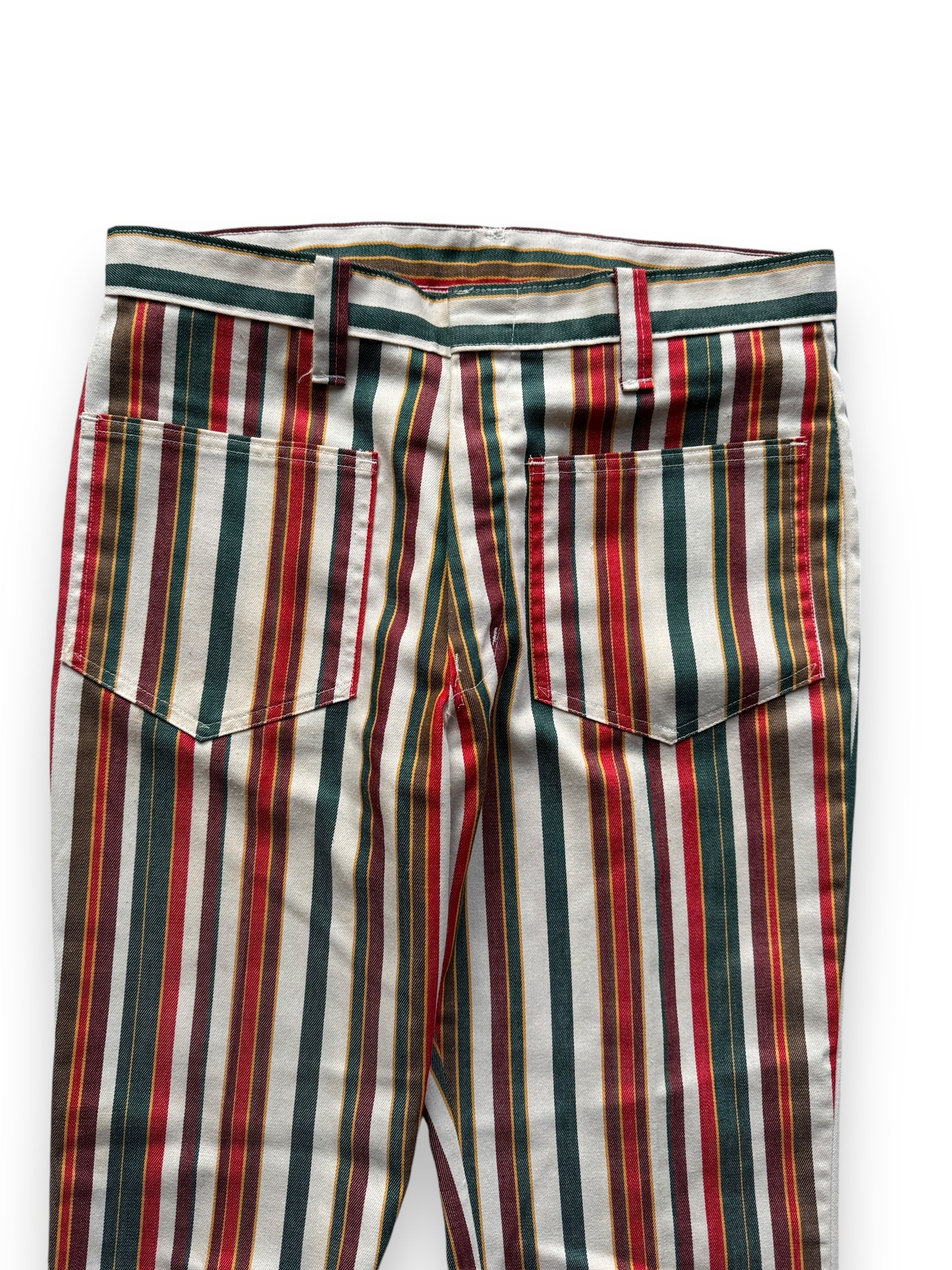 front pockets of Vintage 70's PAL Striped Bellbottoms W32