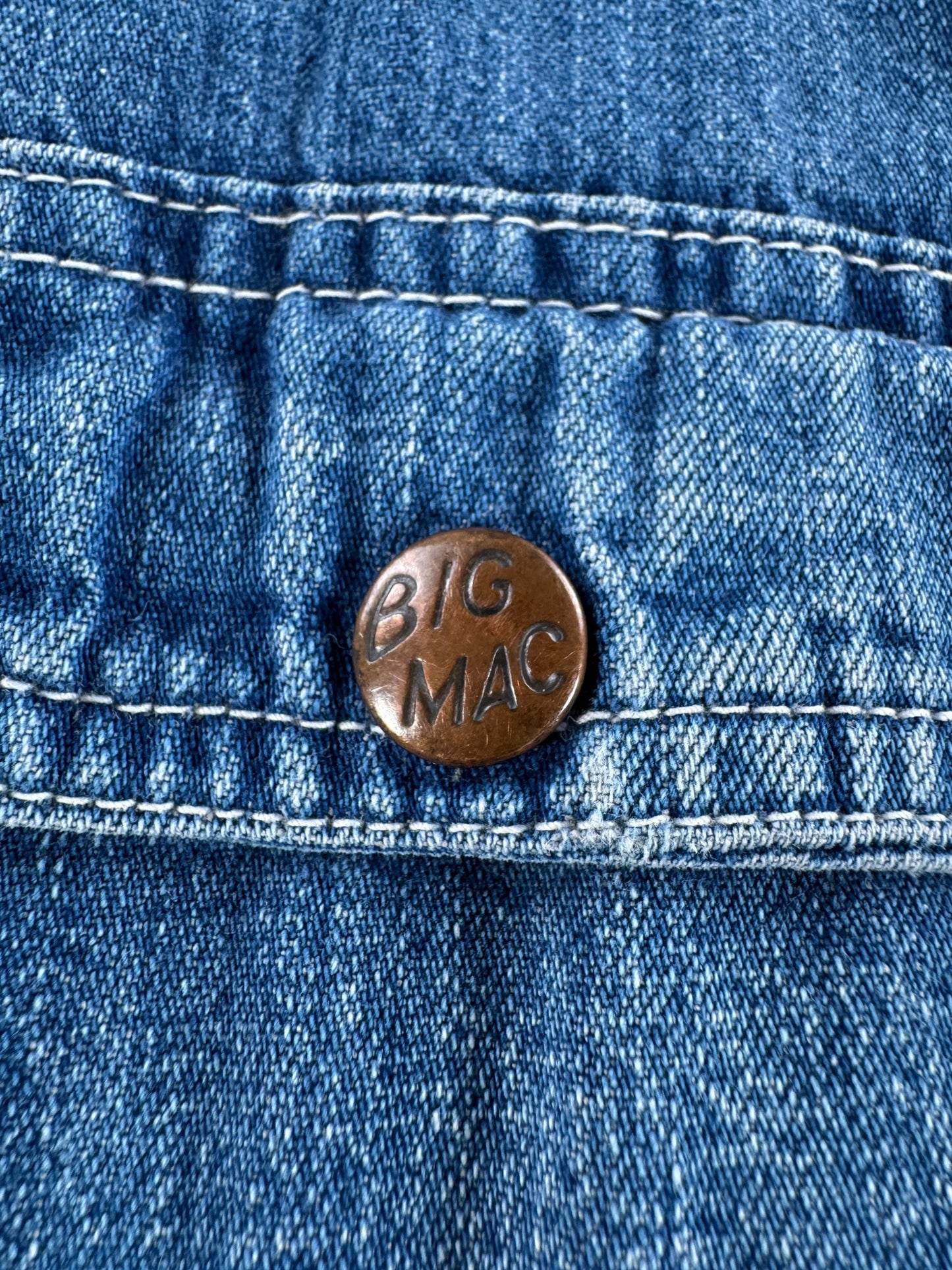 Button Snap on Vintage 1960s Big Mac Chore Jacket SZ L
