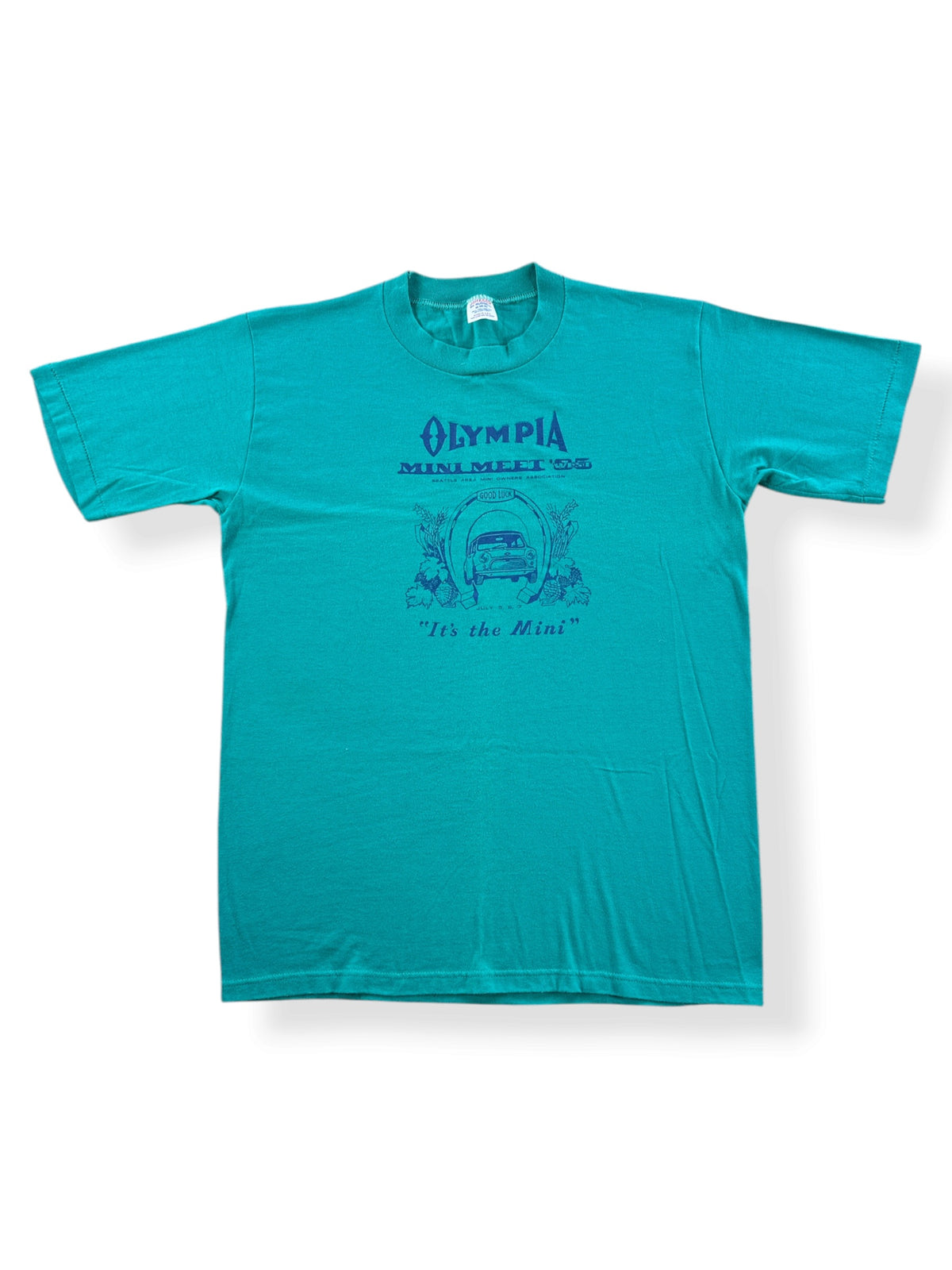 Front of Vintage Olympia Mini Cooper Meet Tee SZ M