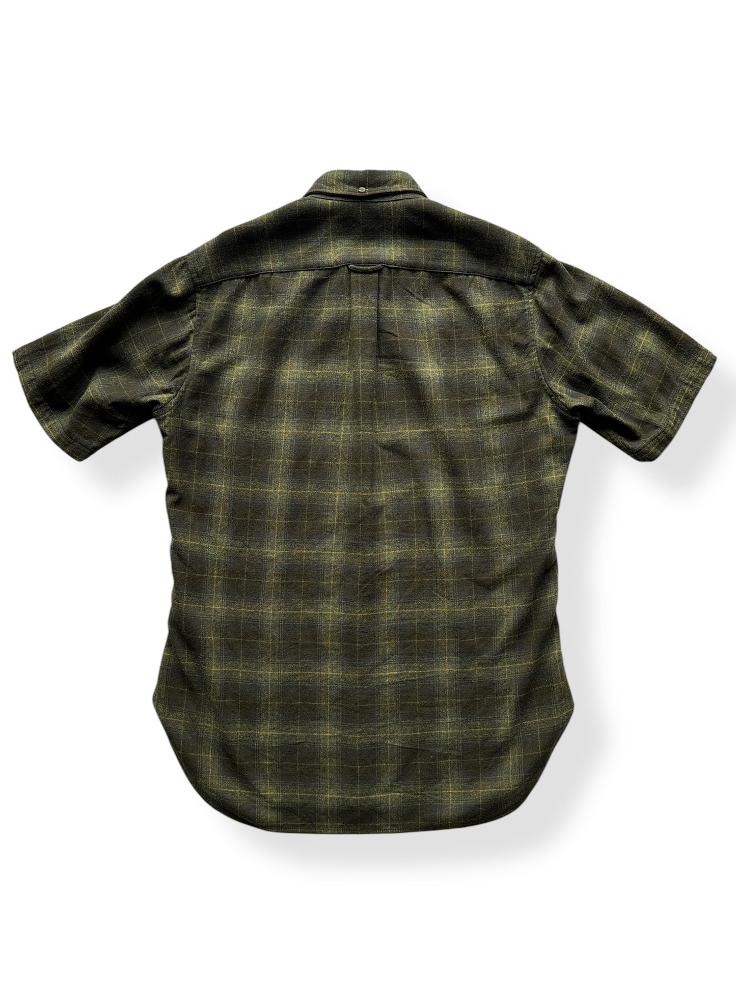 Back of 50s Green Plaid Pendleton Short Sleeve SZ M