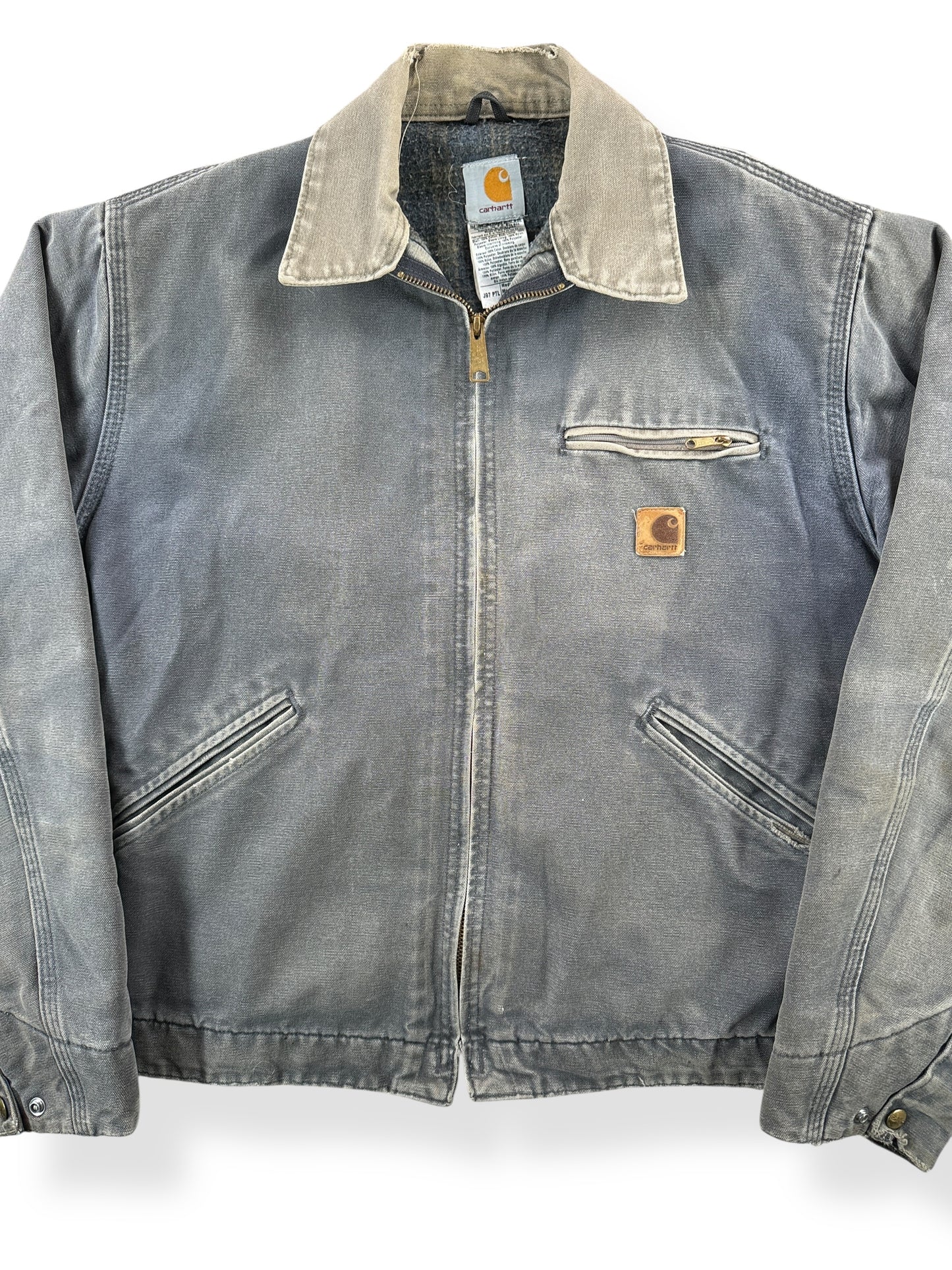 Front Close Up of Vintage Carhartt J97 PTL Detroit Jacket SZ M