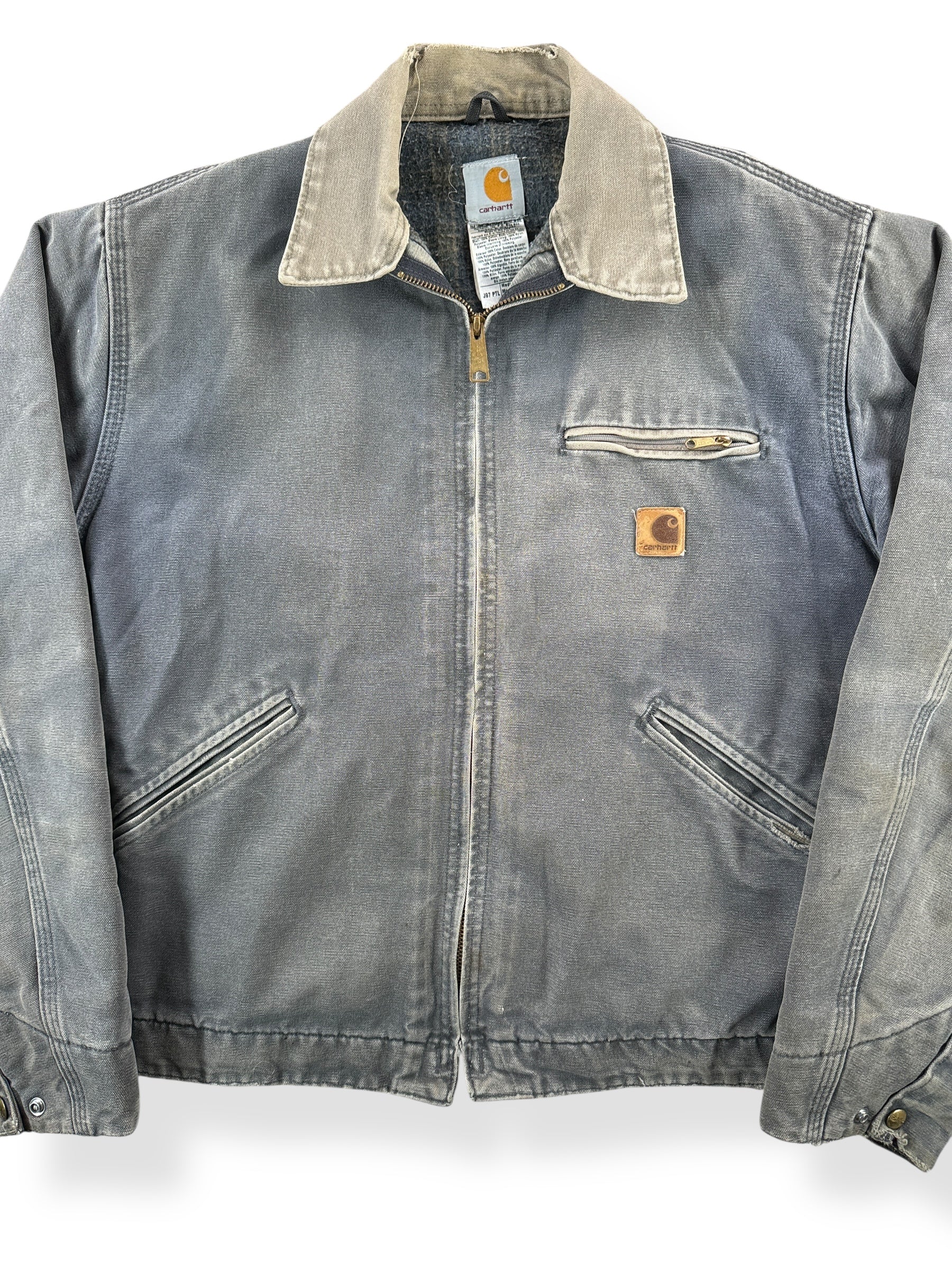 Front Close Up of Vintage Carhartt J97 PTL Detroit Jacket SZ M