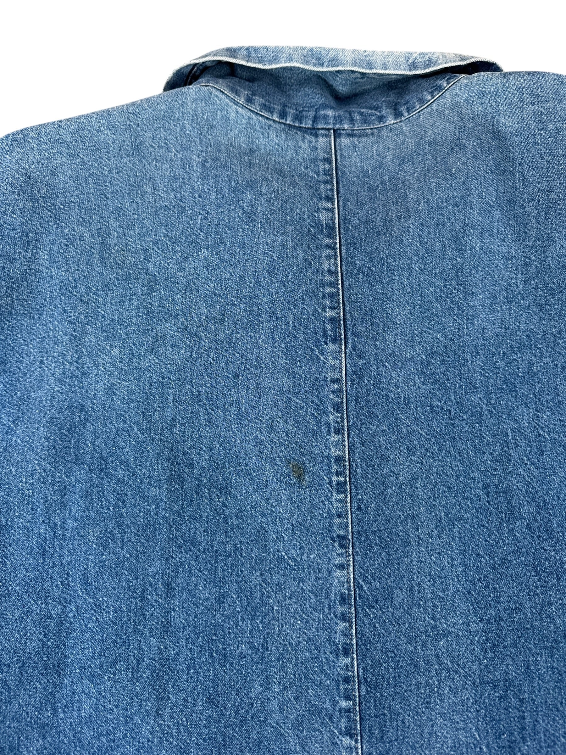 Stain on Vintage 80s Long Denim Duster Coat SZ XL
