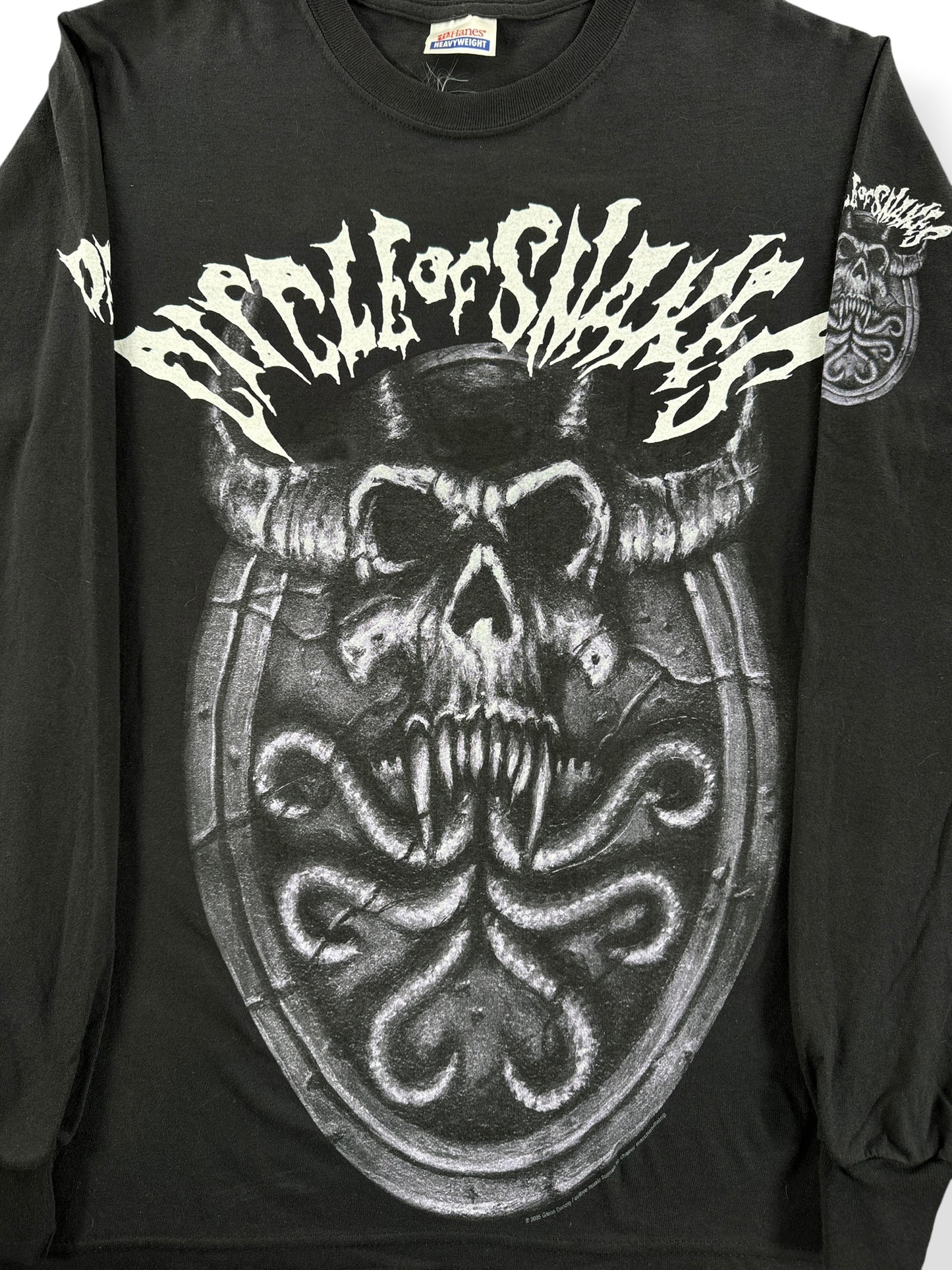 Front Close Up of Vintage 2005 Danzig Circle of Snakes Tee SZ S