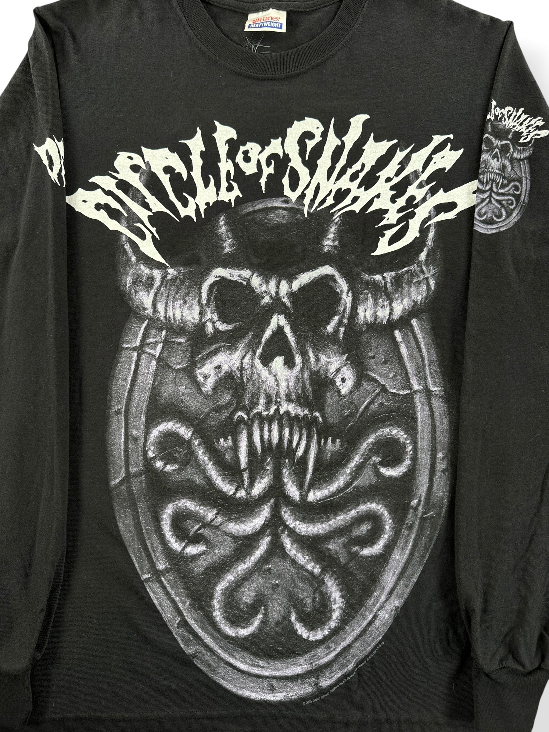 Front Close Up of Vintage 2005 Danzig Circle of Snakes Tee SZ S