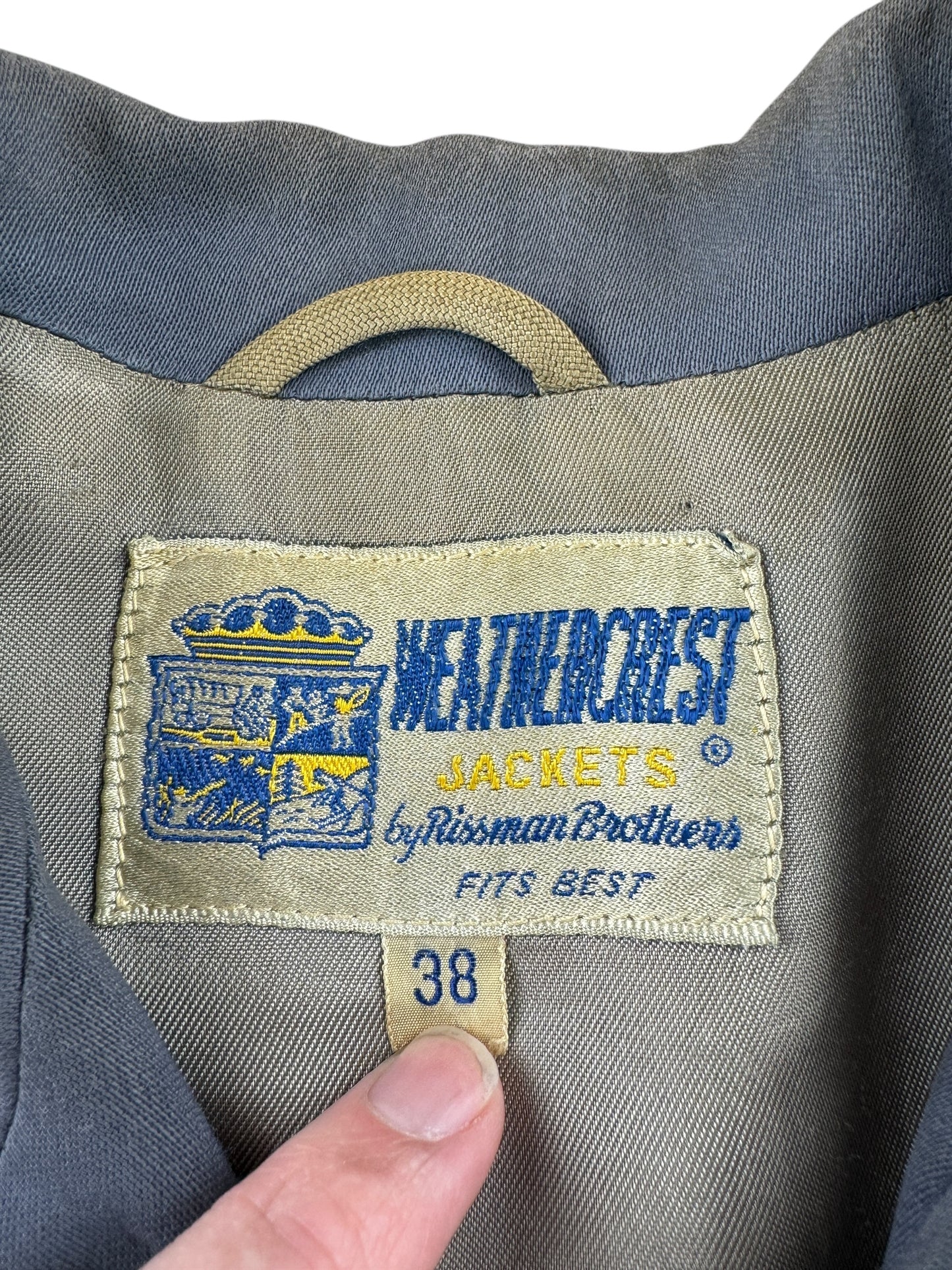 Tag on Vintage Weathercrest Gabardine Jacket SZ 38