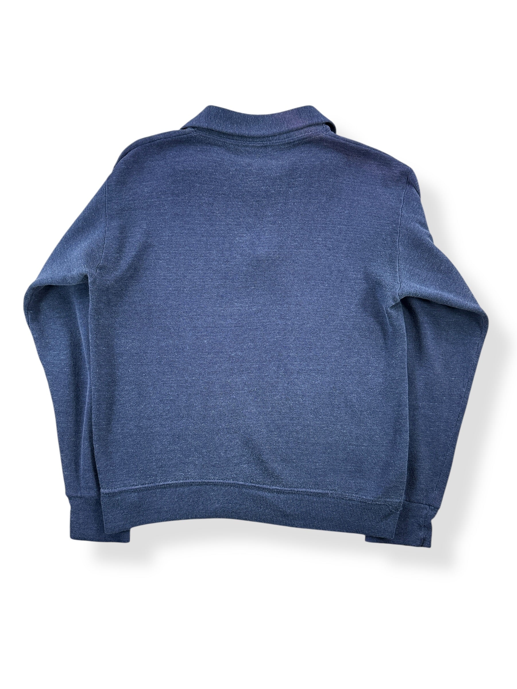 Back of Vintage 60s Quarter Zip Frat Sweatshirt SZ S